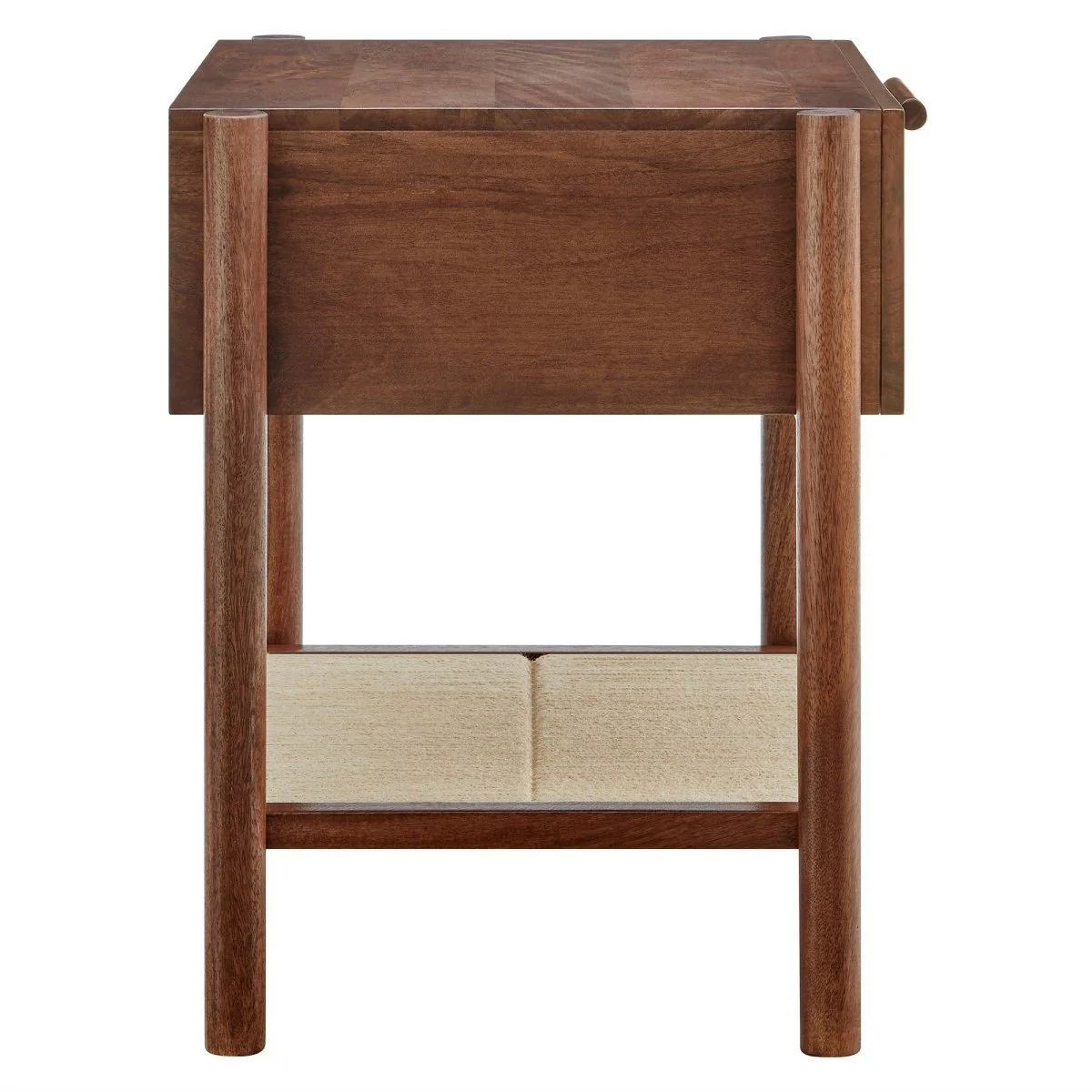 20" Mango Wood Nightstand with Drawer and Jute Shelf - Image 6