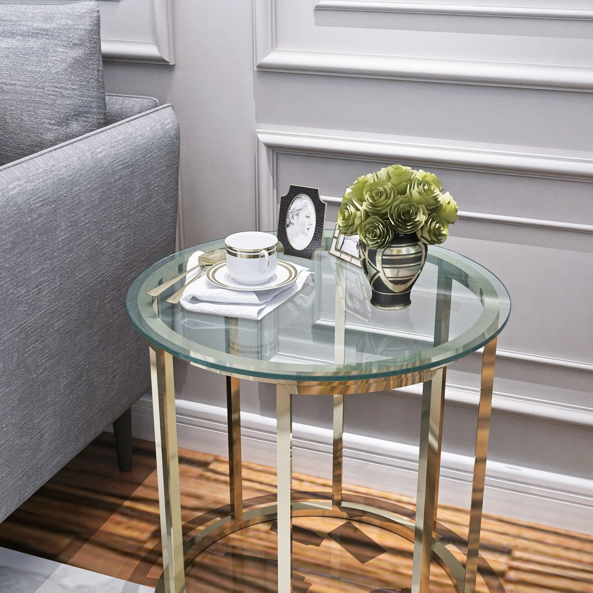 20" Round Tempered Glass Table Top Clear Glass 1 / 4" Thick Flat Polished Edge - Transparent - Image 7