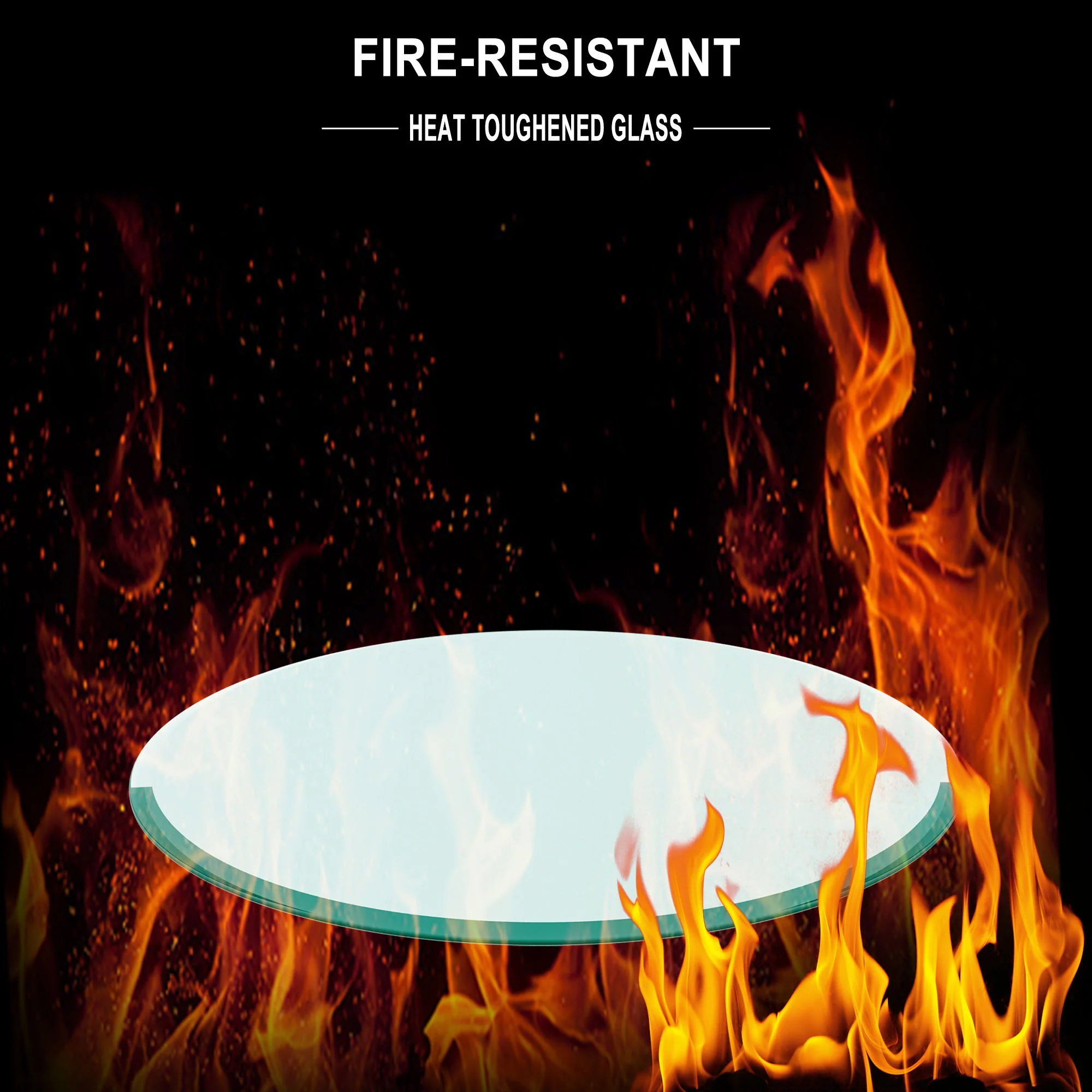 20" Round Tempered Glass Table Top Clear Glass 1 / 4" Thick Round Polished Edge - Transparent - Image 6