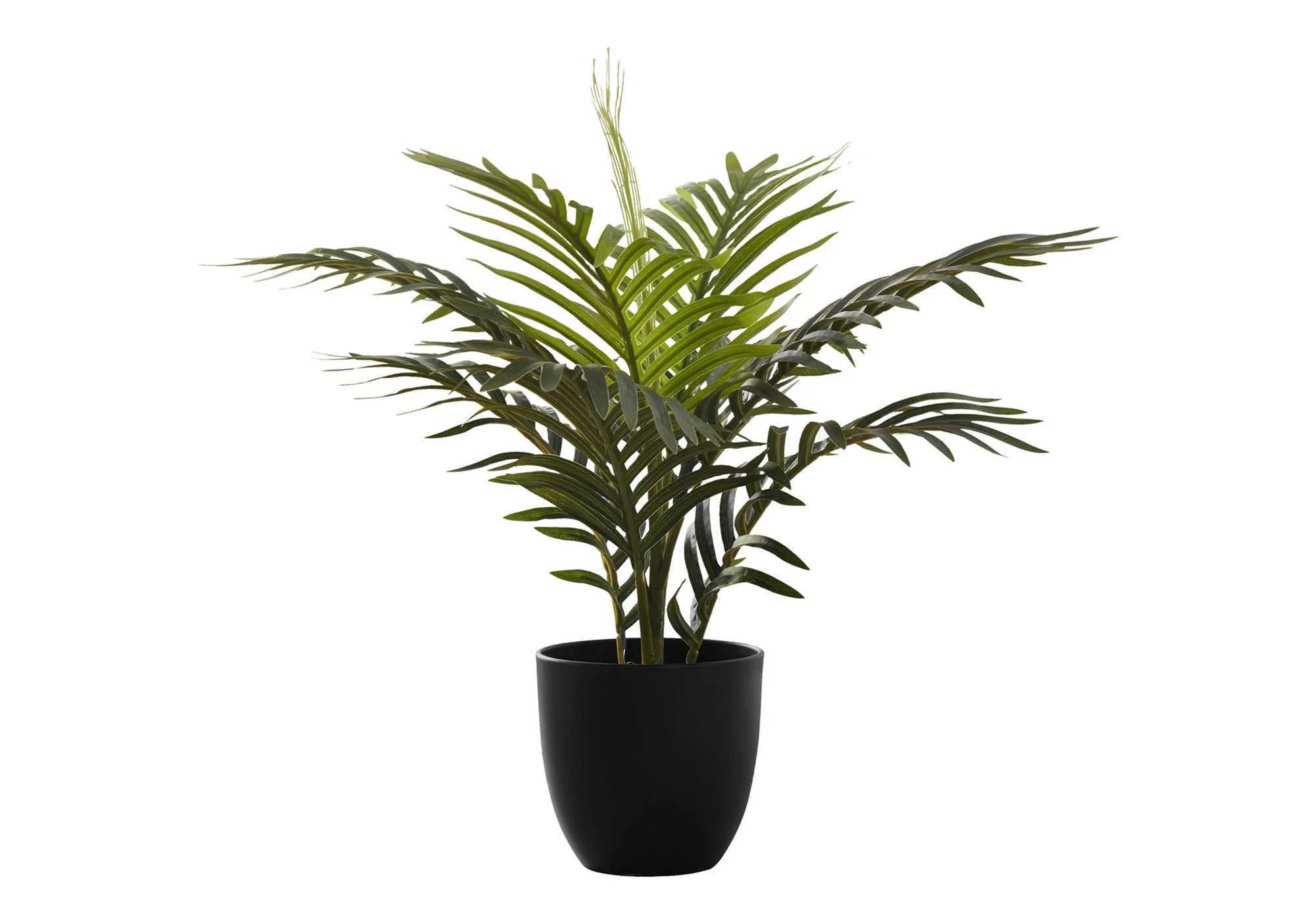 20" Tall, Artificial Plant, Palm, Indoor, Faux, Fake, Table, Greenery, Potted, Real Touch, Decorative - Green / Black - Image 3