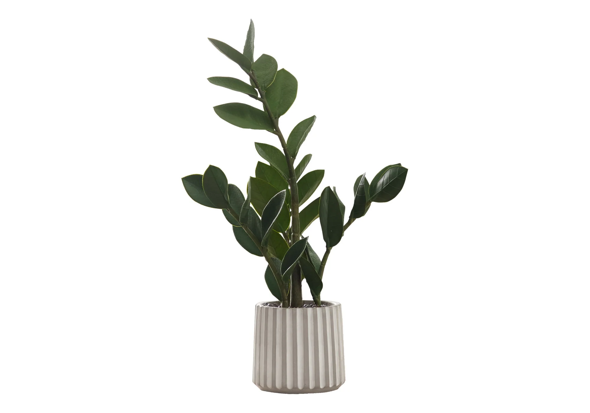 20" Tall, Artificial Plant, Zz, Indoor, Faux, Fake, Table, Greenery, Potted, Real Touch, Decorative - Green / Gray - Image 4