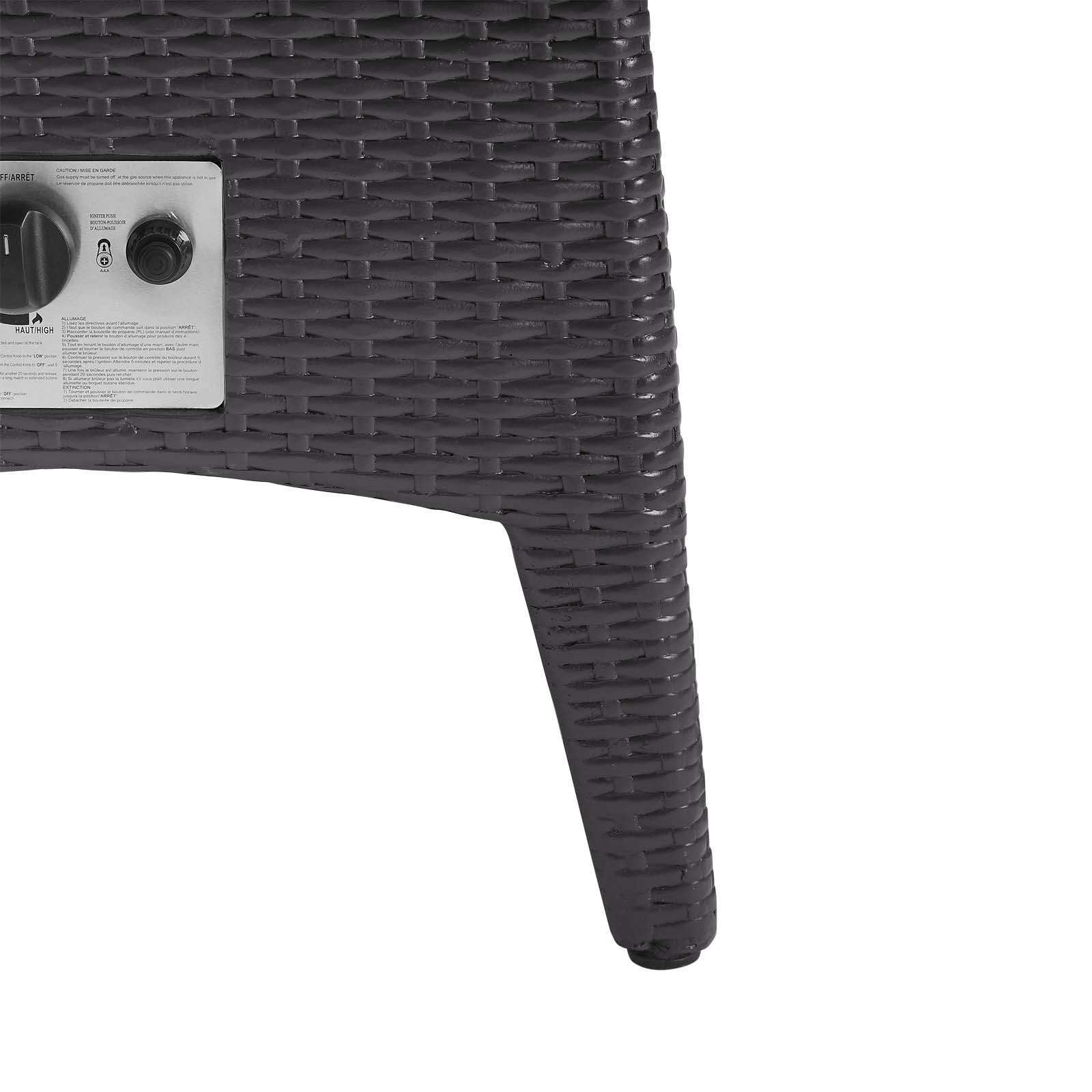 22" Espresso Square Outdoor Patio Fire Pit Table - Image 5