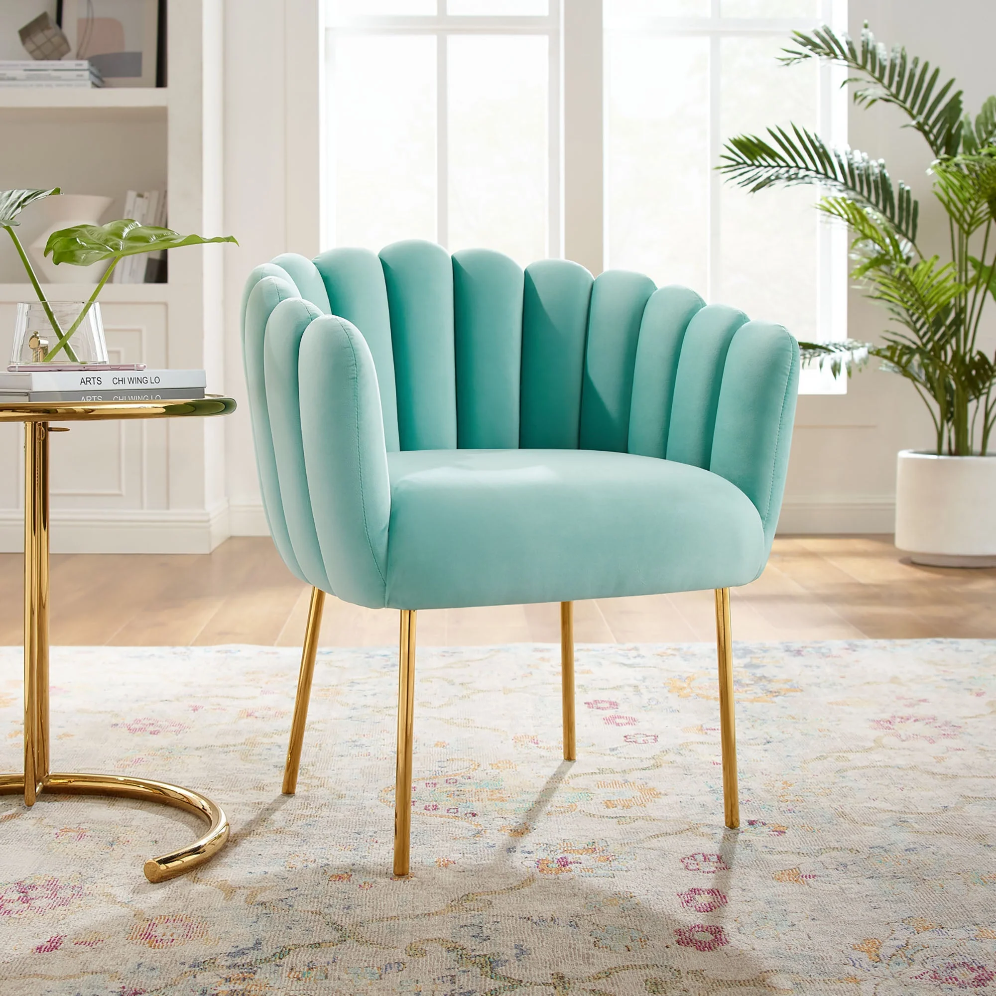 23 Inch Channel Tufted Performance Velvet Armchair - Image 12