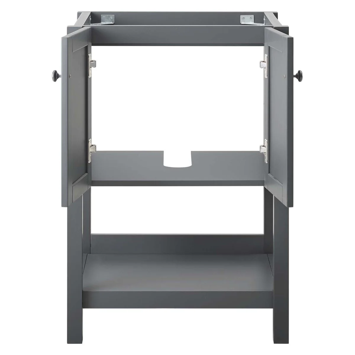 23" Rustic Modern Bathroom Vanity Cabinet – Slatted Design with Storage Drawers and Shelves - Image 17