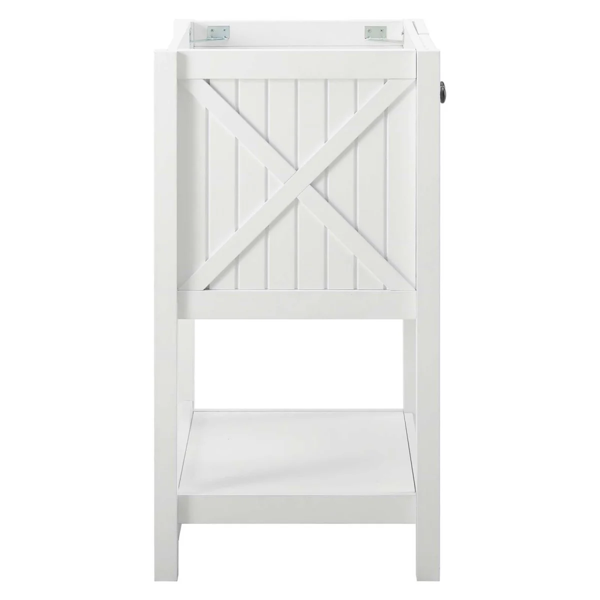 23" Rustic Modern Bathroom Vanity Cabinet – Slatted Design with Storage Drawers and Shelves - Image 6