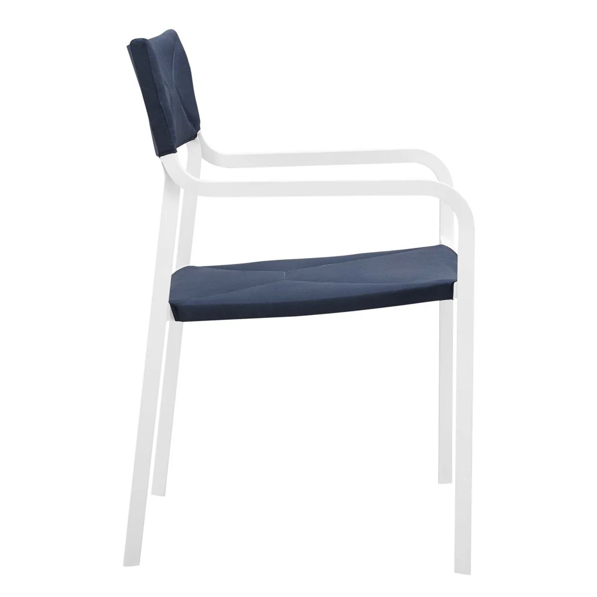 23" Stackable Aluminum Patio Dining Armchair, Outdoor Stackable Dining Seating - Image 3