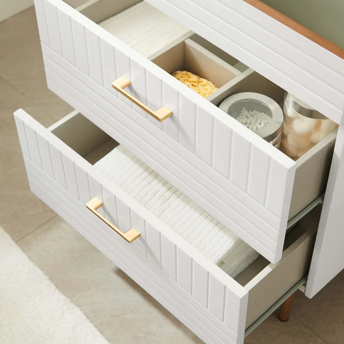 24" Modern Bathroom Vanity Cabinet with Storage and Open Shelf — Compact Contemporary Design - Image 21