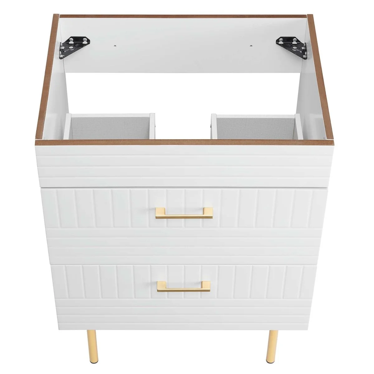 24" Modern Bathroom Vanity Cabinet with Storage and Open Shelf — Compact Contemporary Design - Image 25