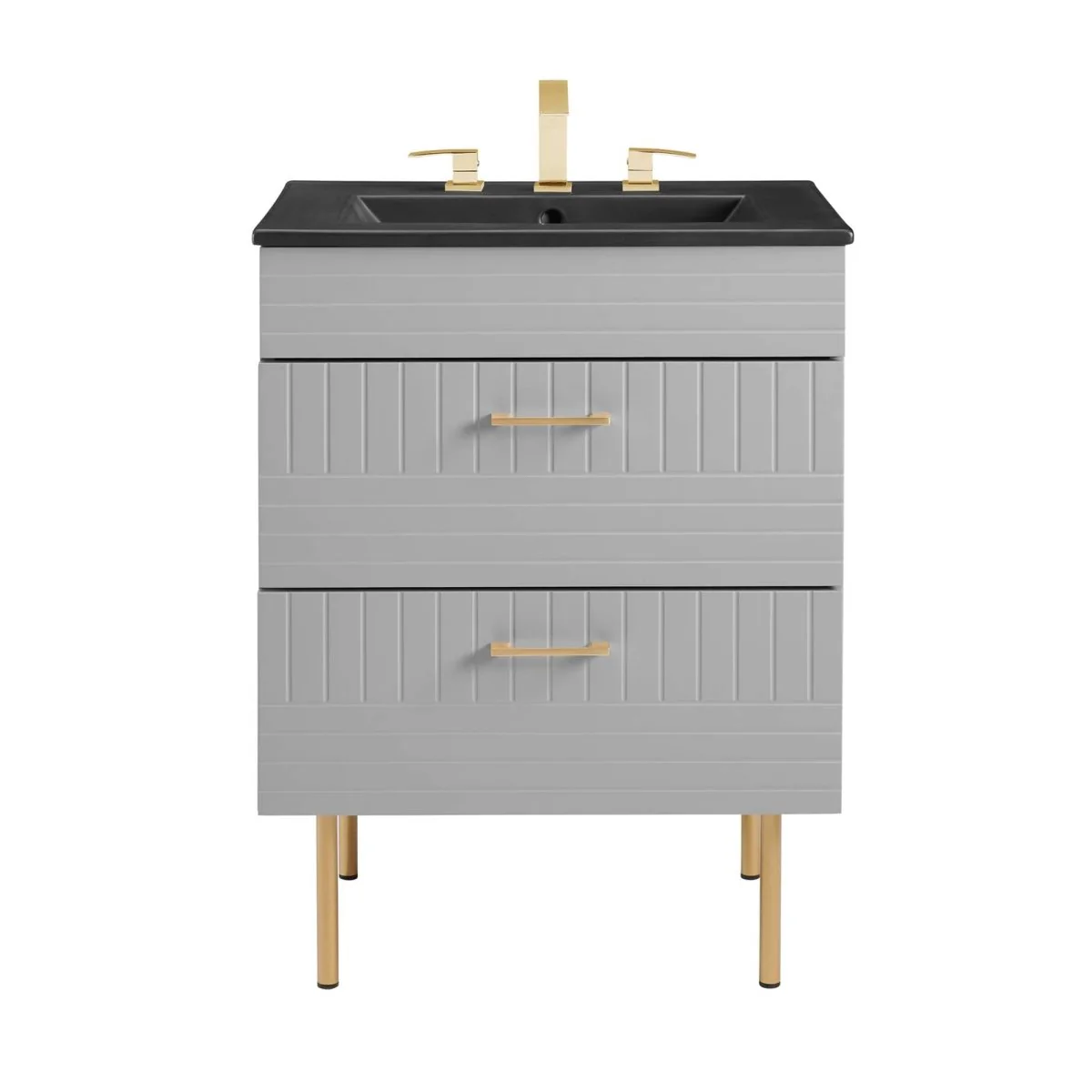 24" Modern Bathroom Vanity with Gold Hardware — Sleek Contemporary Design for Bathrooms - Image 14