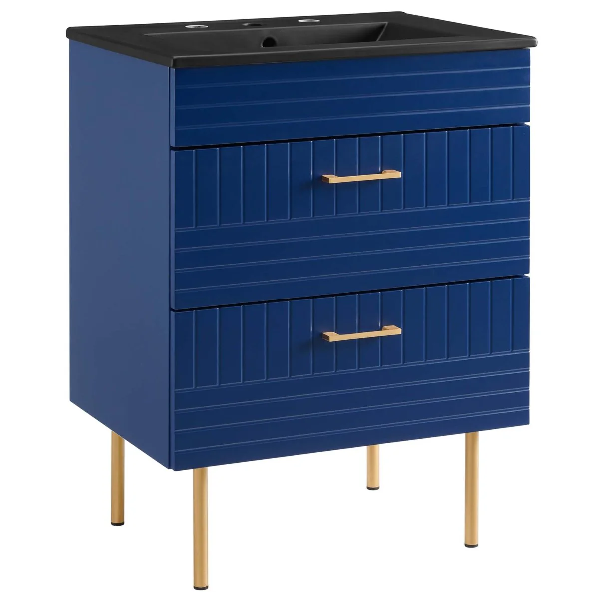 24" Modern Bathroom Vanity with Gold Hardware — Sleek Contemporary Design for Bathrooms - Image 19