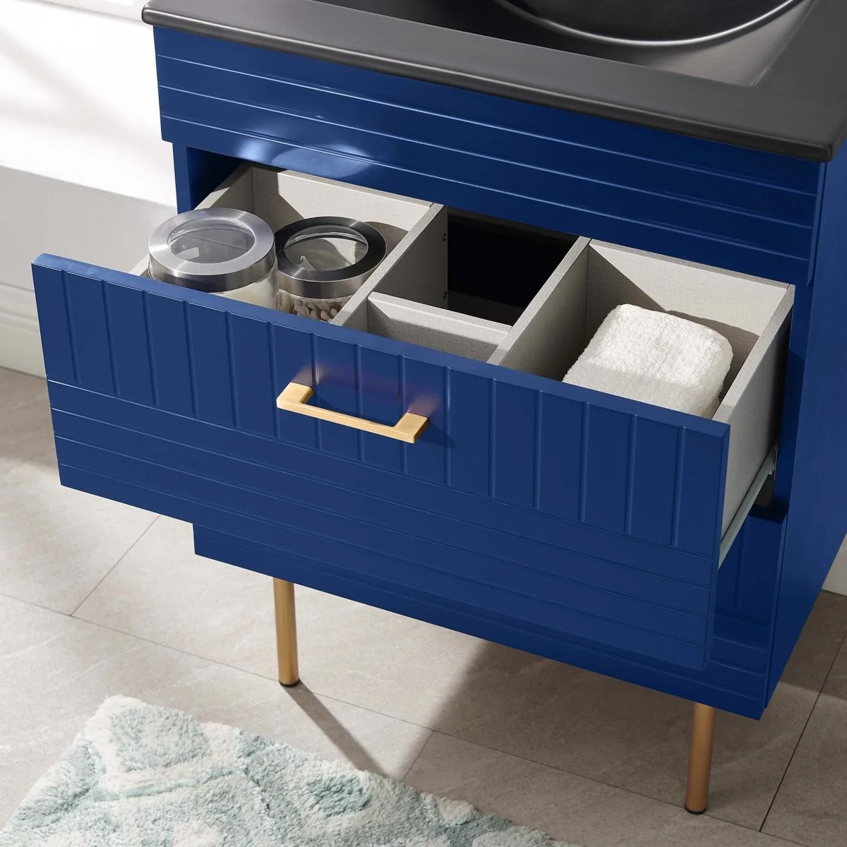24" Modern Bathroom Vanity with Gold Hardware — Sleek Contemporary Design for Bathrooms - Image 21