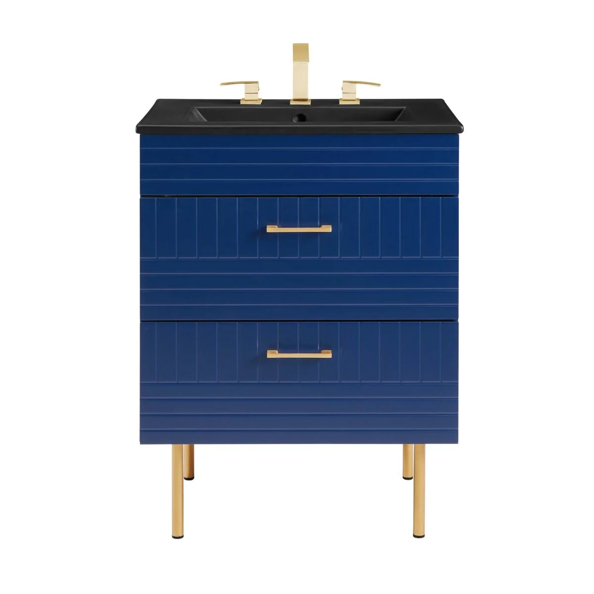 24" Modern Bathroom Vanity with Gold Hardware — Sleek Contemporary Design for Bathrooms - Image 25