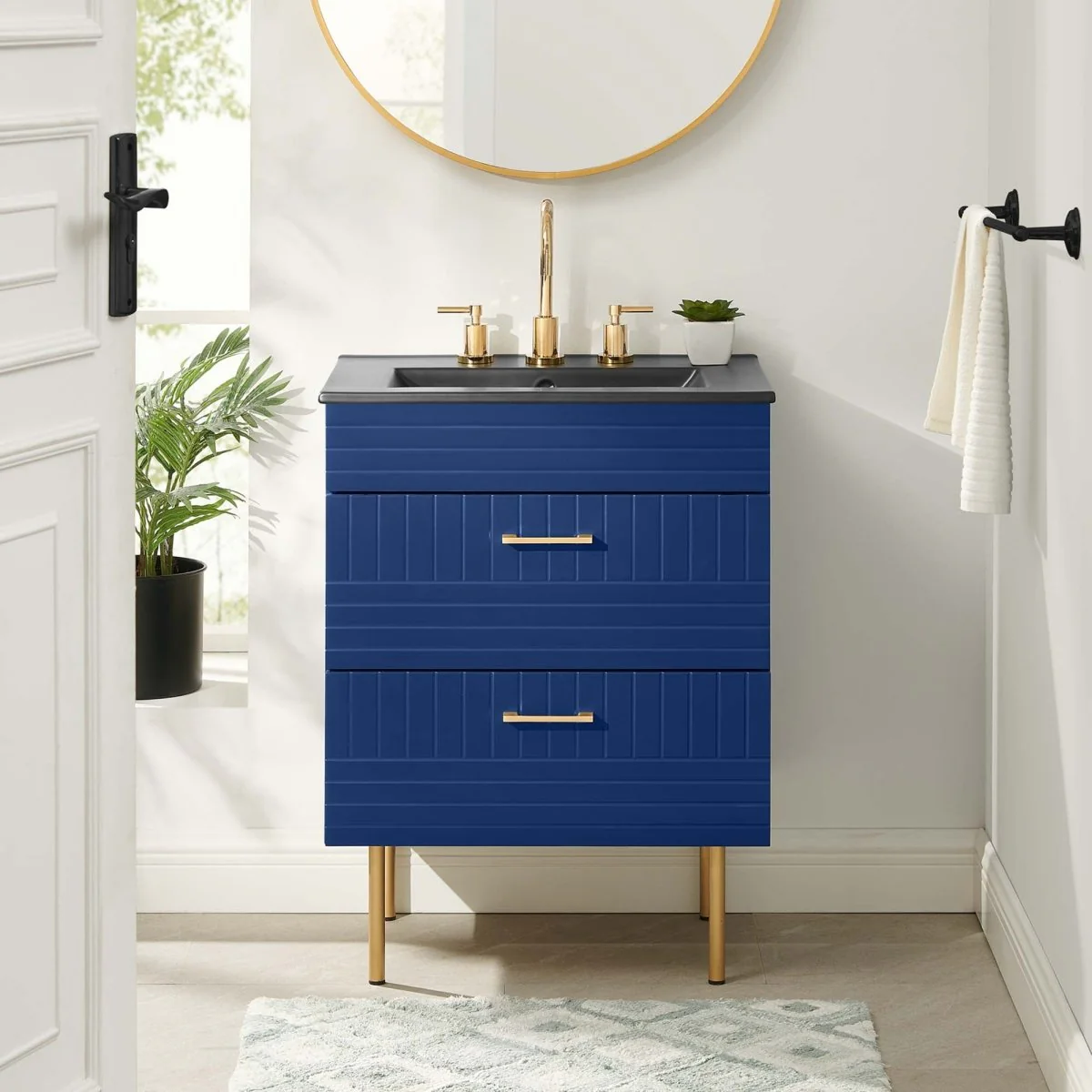 24" Modern Bathroom Vanity with Gold Hardware — Sleek Contemporary Design for Bathrooms - Image 27