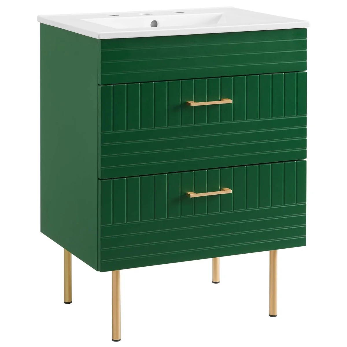 24" Modern Bathroom Vanity with Gold Hardware — Sleek Contemporary Design for Bathrooms - Image 37