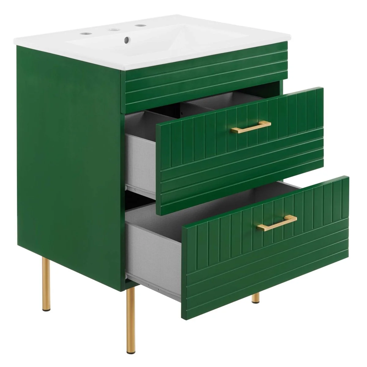 24" Modern Bathroom Vanity with Gold Hardware — Sleek Contemporary Design for Bathrooms - Image 40