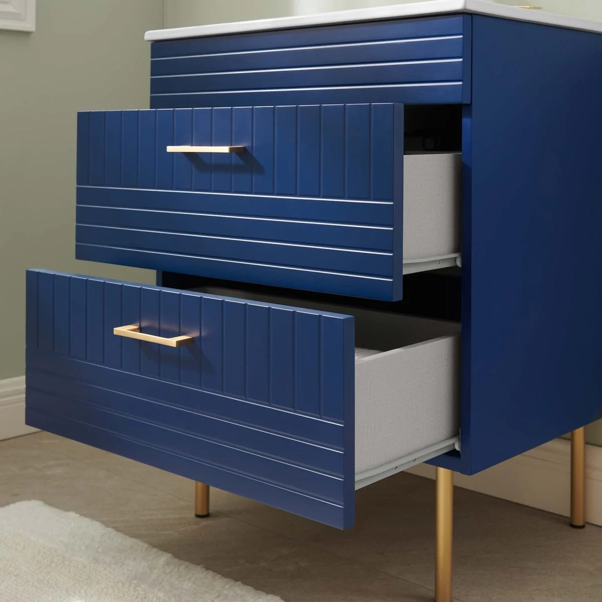 24" Modern Bathroom Vanity with Gold Hardware — Sleek Contemporary Design for Bathrooms - Image 48