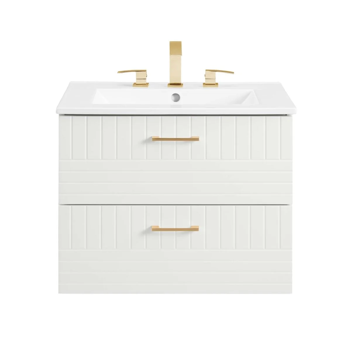 24" Modern Wall-Mount Bathroom Vanity with Sink – Compact Floating Single-Basin Vanity with Drawer Storage - Image 24
