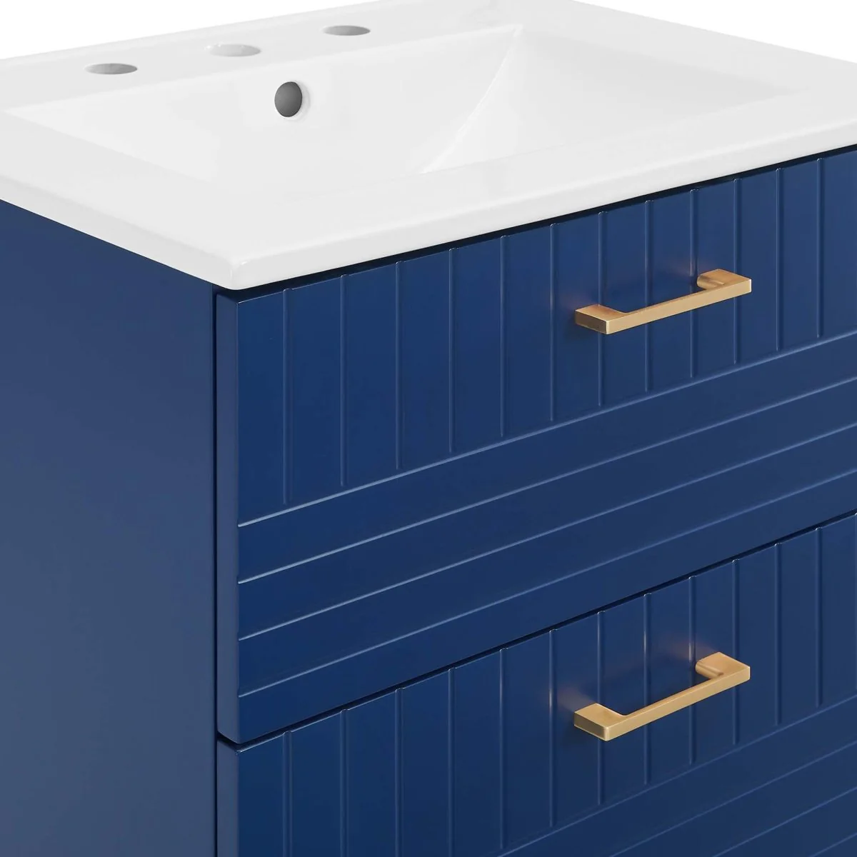 24" Modern Wall-Mount Bathroom Vanity with Sink – Compact Floating Single-Basin Vanity with Drawer Storage - Image 35