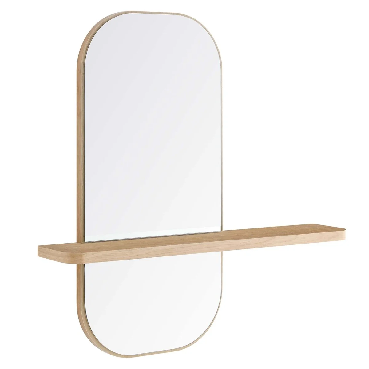 24" Rectangular Wall Mirror with Shelf — Wall-Mounted Framed Mirror for Entryway - Image 9