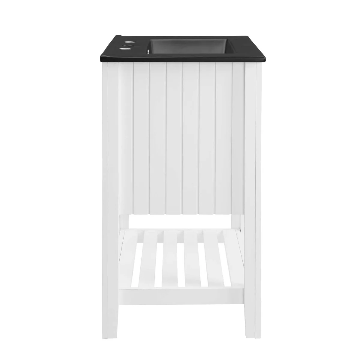 24" Rustic Bathroom Vanity with Slatted Shelf for Storage and Open Bottom - Image 4