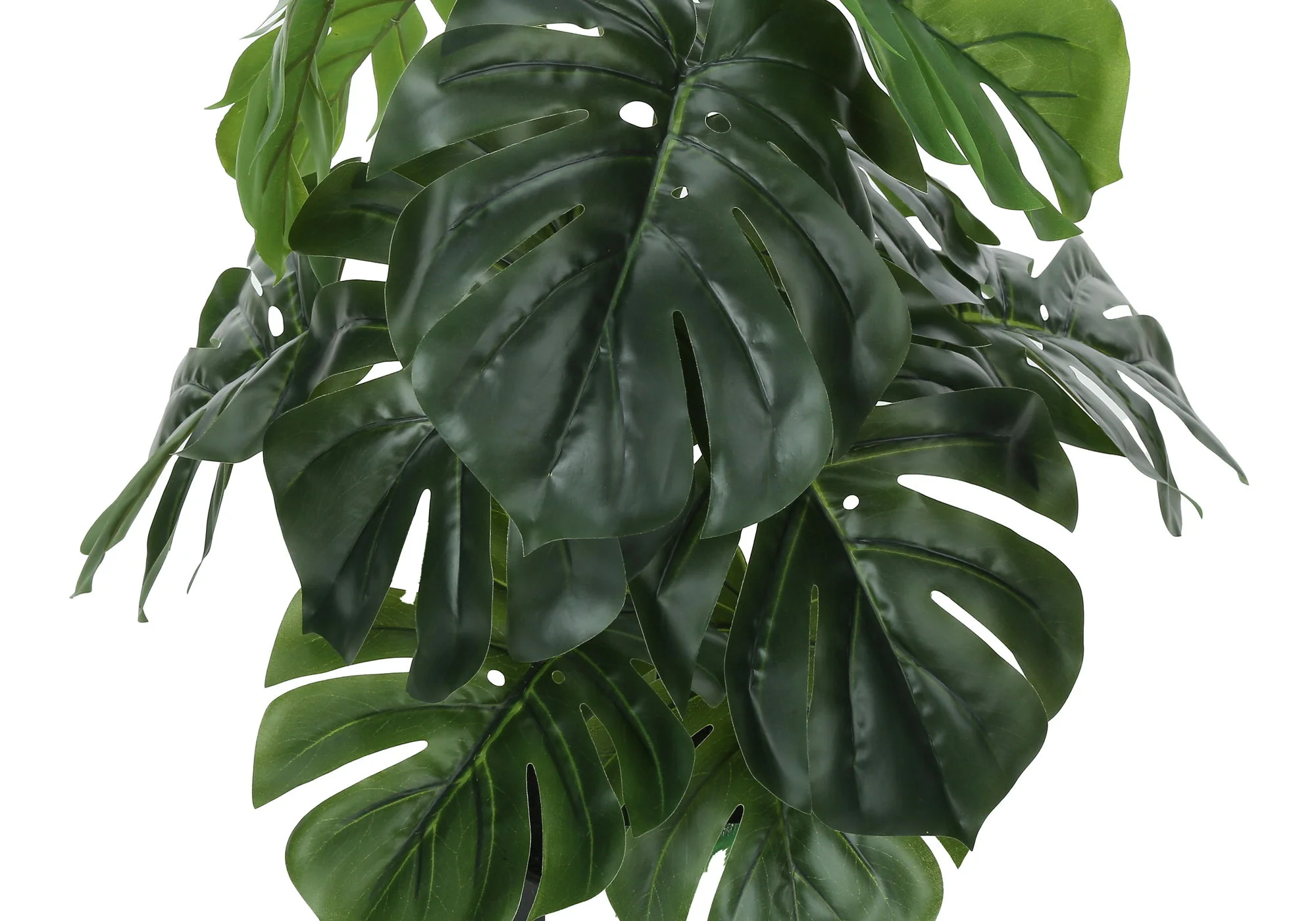 24" Tall, Artificial Plant, Monstera, Indoor, Faux, Fake, Table, Greenery, Potted, Real Touch, Decorative - Green / Black - Image 2