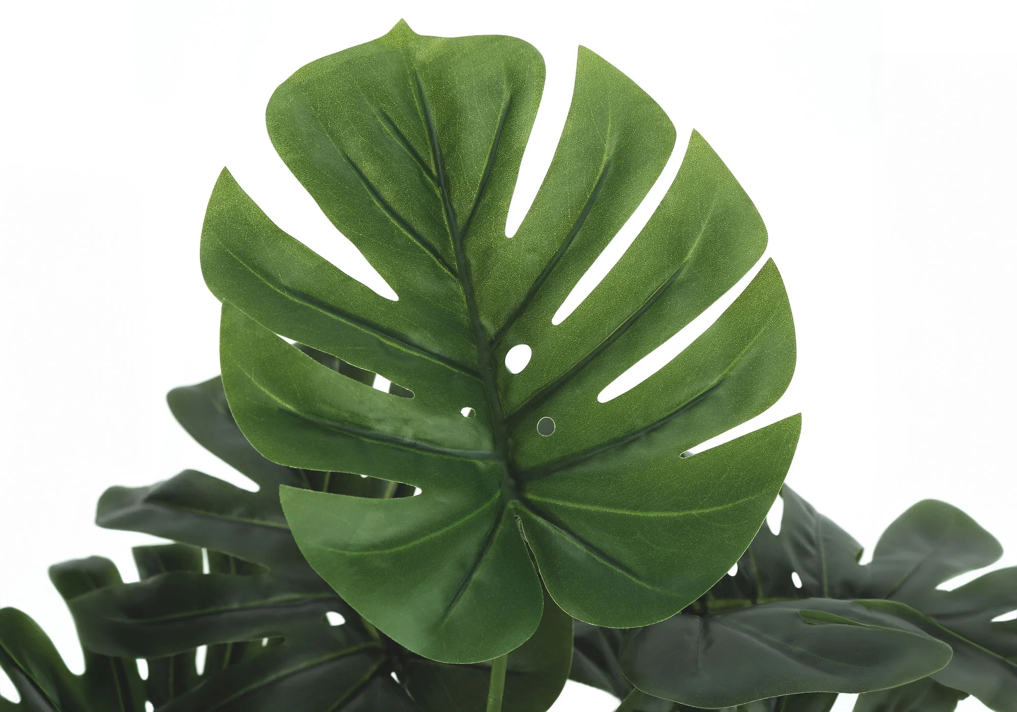24" Tall, Artificial Plant, Monstera, Indoor, Faux, Fake, Table, Greenery, Potted, Real Touch, Decorative - Green / Black - Image 4