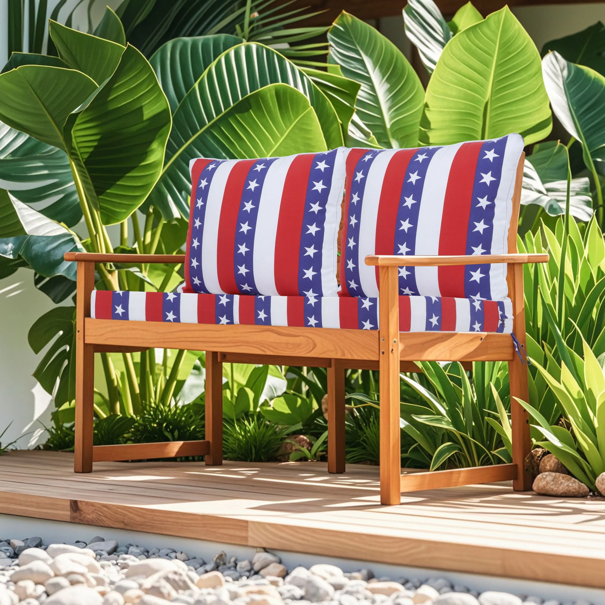 24X24 Inch Outdoor Deep Seat Cushion Set Waterproof Fade Resistant Patio Furniture Cushions With Removable Covers, Adjustable Straps & Handles (Set of 2) - Red - Image 9