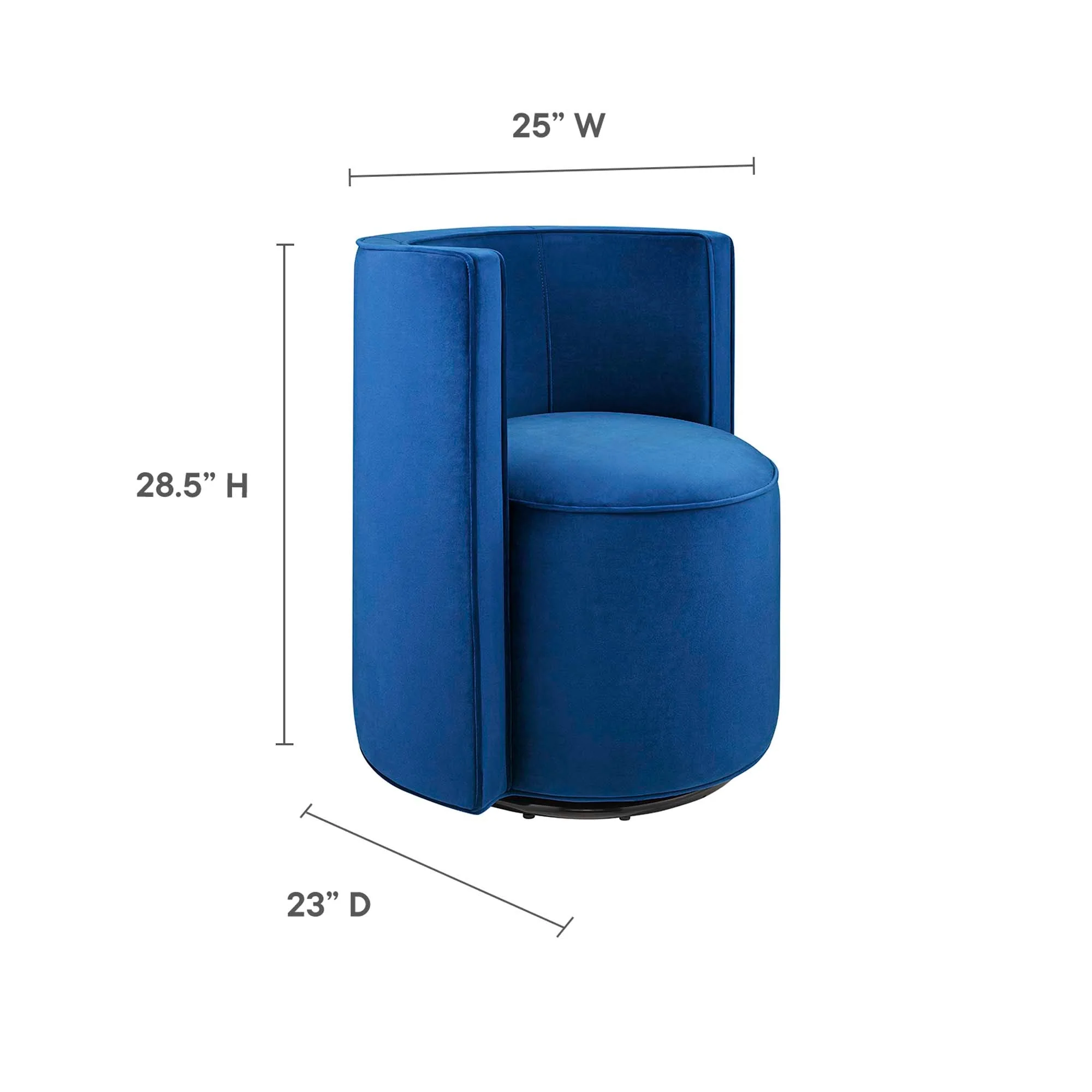 25 Inch Della Mid-Century Modern Performance Velvet Swivel Accent Chair - Image 10