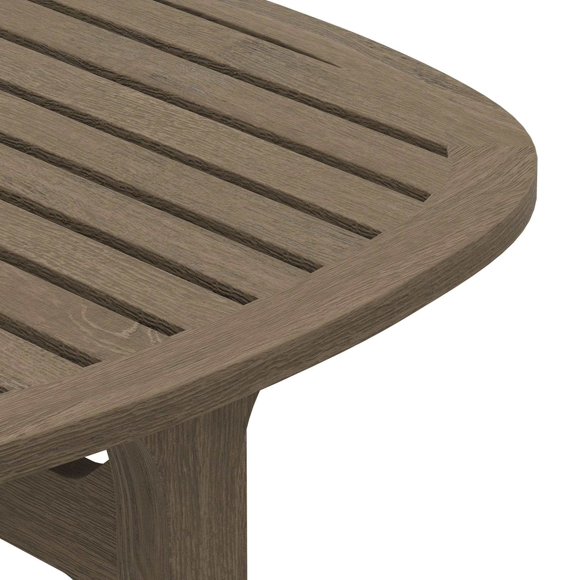 25" Weathered Gray Teak Wood Outdoor Patio Side Table - Image 7