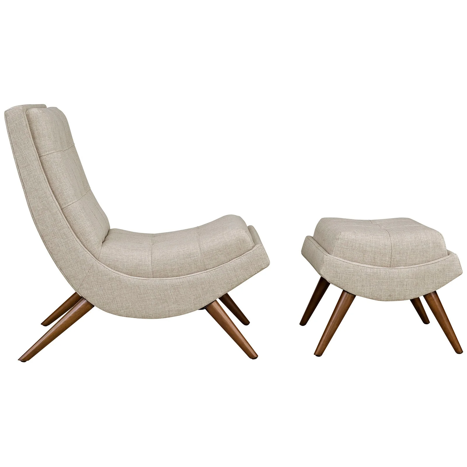 26 Inch Polyester Fabric Lounge Chair and Ottoman - Image 10