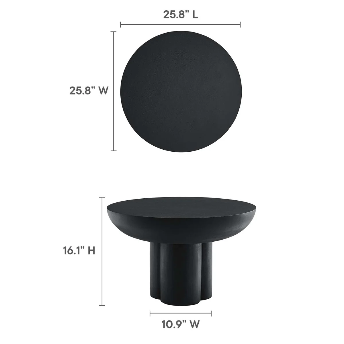 26 Inch Striking Round Concrete Overlay Coffee Table - Image 10