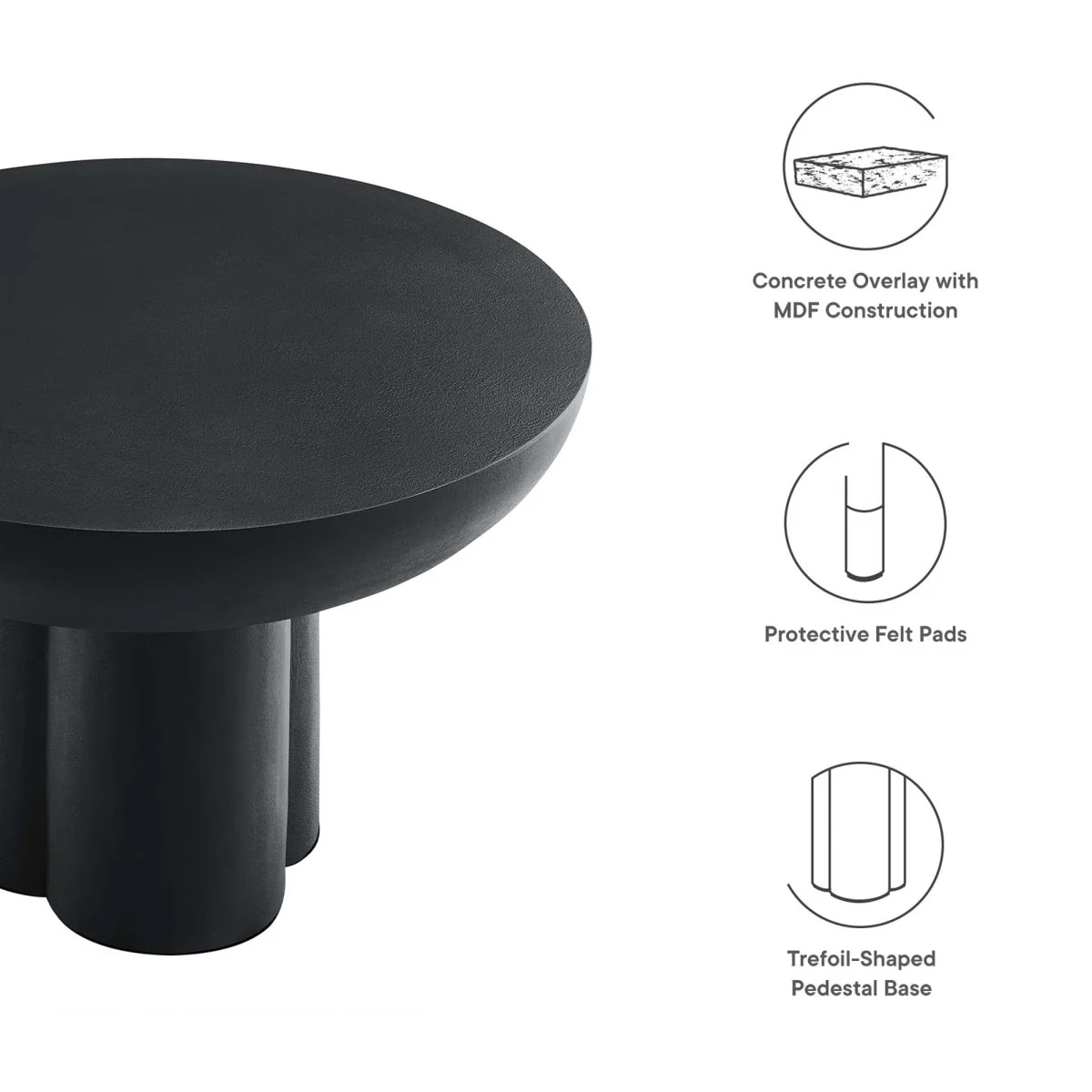 26 Inch Striking Round Concrete Overlay Coffee Table - Image 9