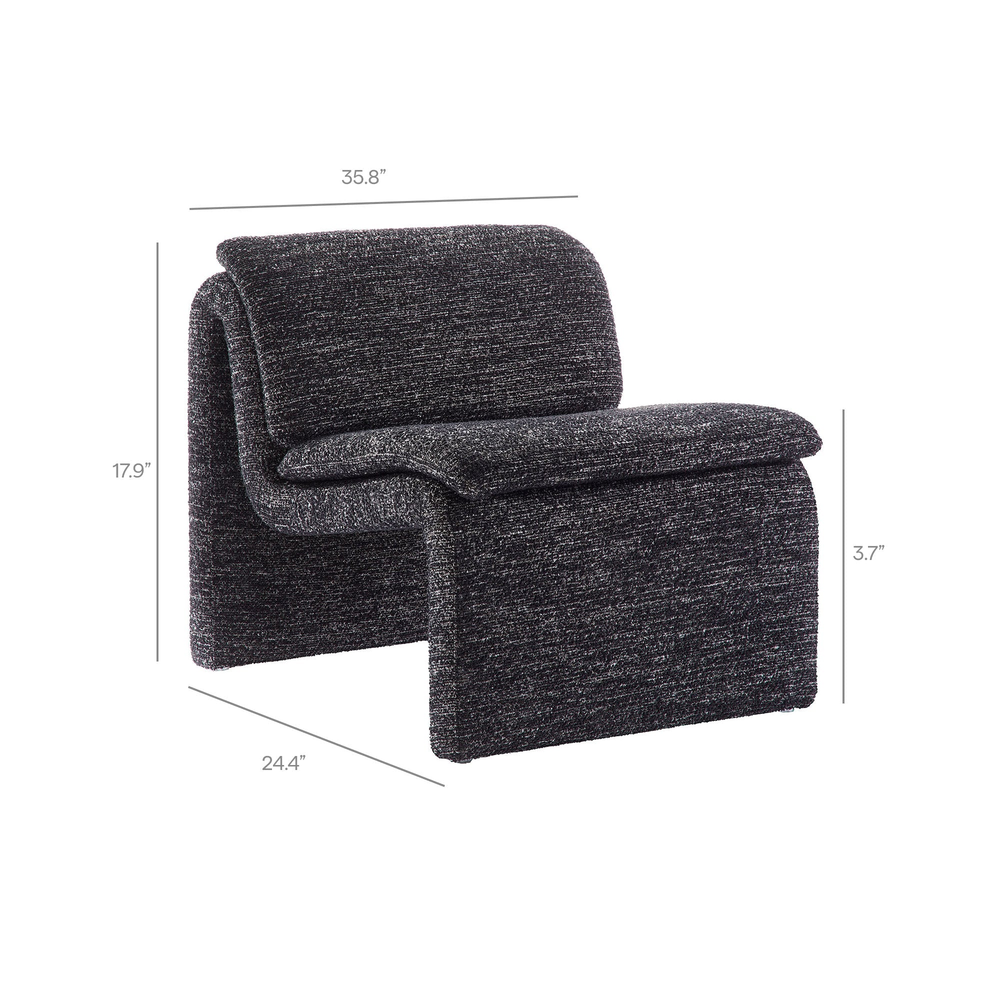 27 Inch Boucle Fabric Armless Accent Chair - Image 17