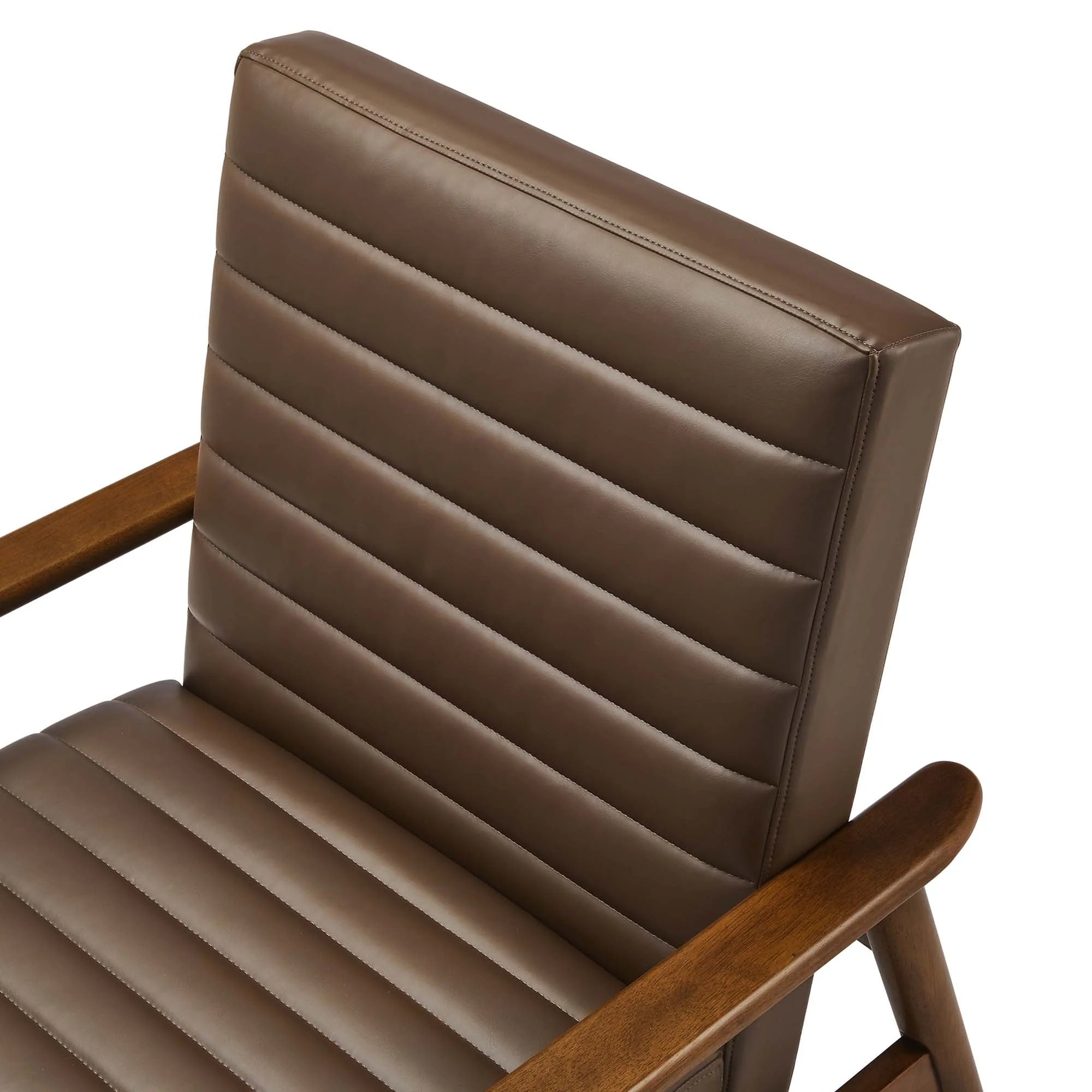 27 Inch Horizontal Channel Tufted Vegan Leather Accent Chair - Image 27