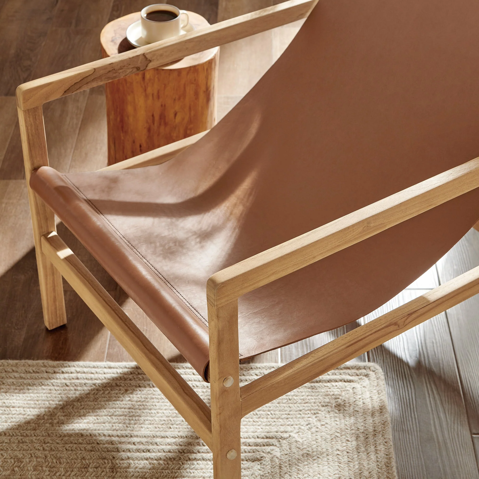 27 Inch Leather Sling Chair - Image 4
