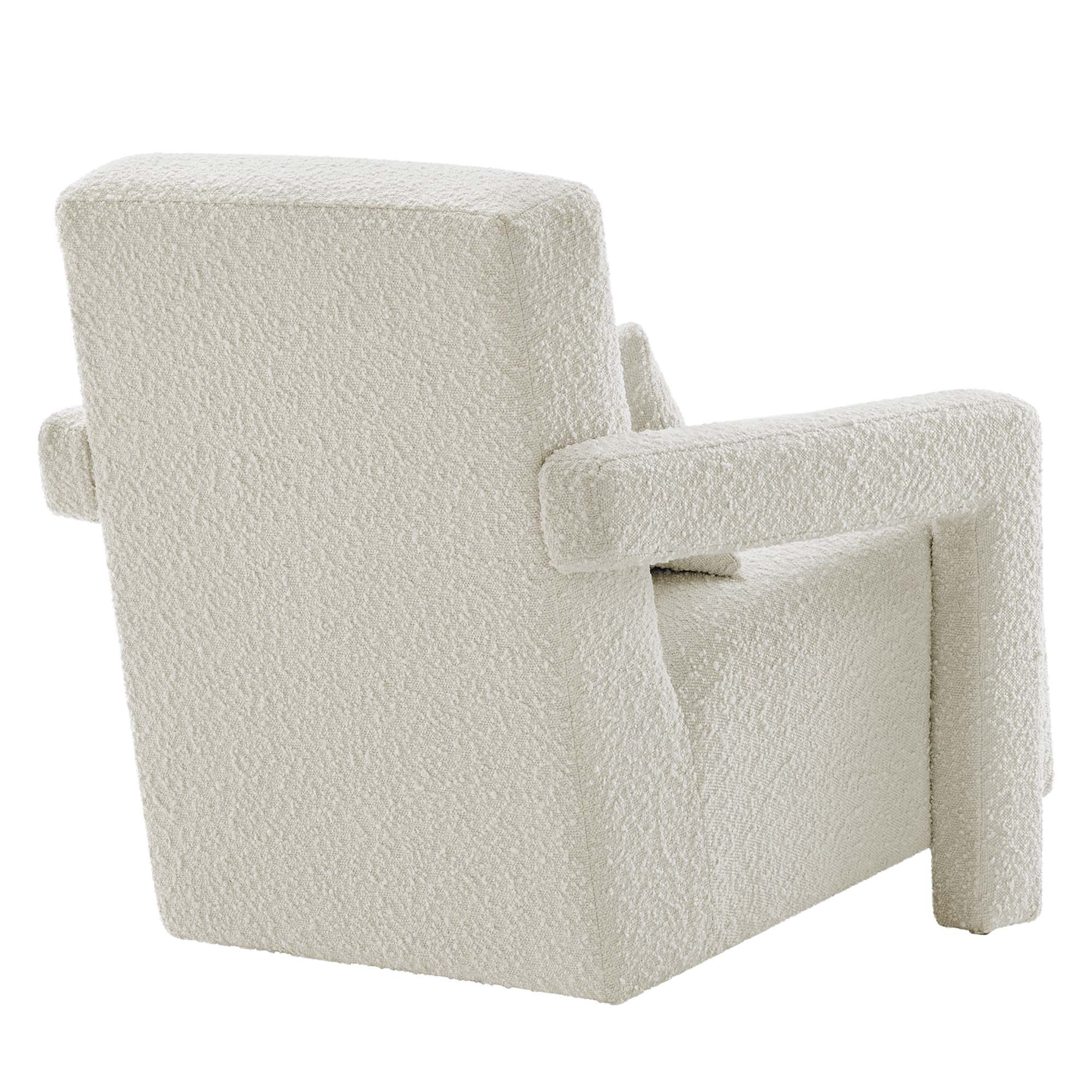 27 Inch Modern Angular Boucle Fabric Armchair - Image 5