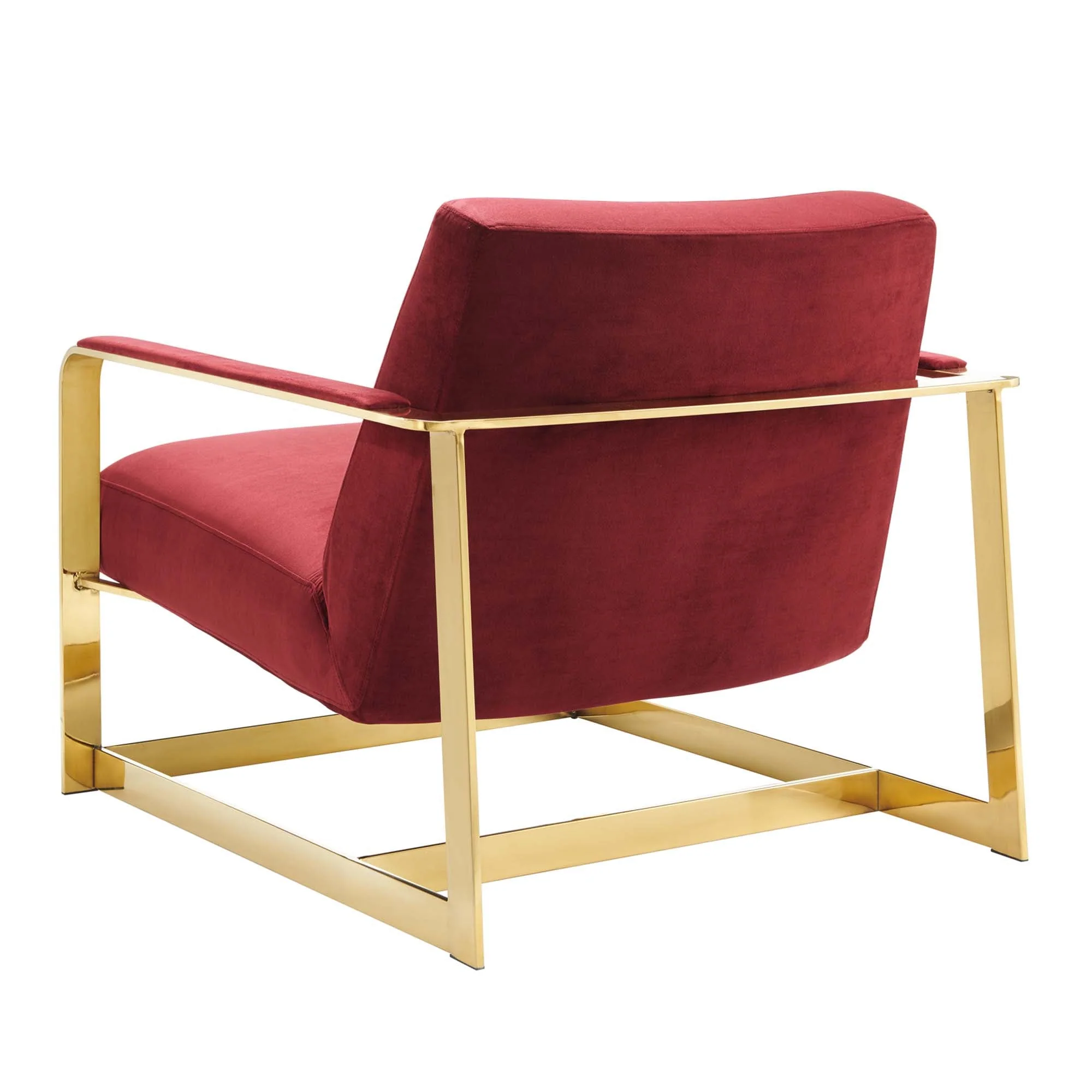 27 Inch Performance Velvet Accent Chair with Coated Steel Frame - Image 4