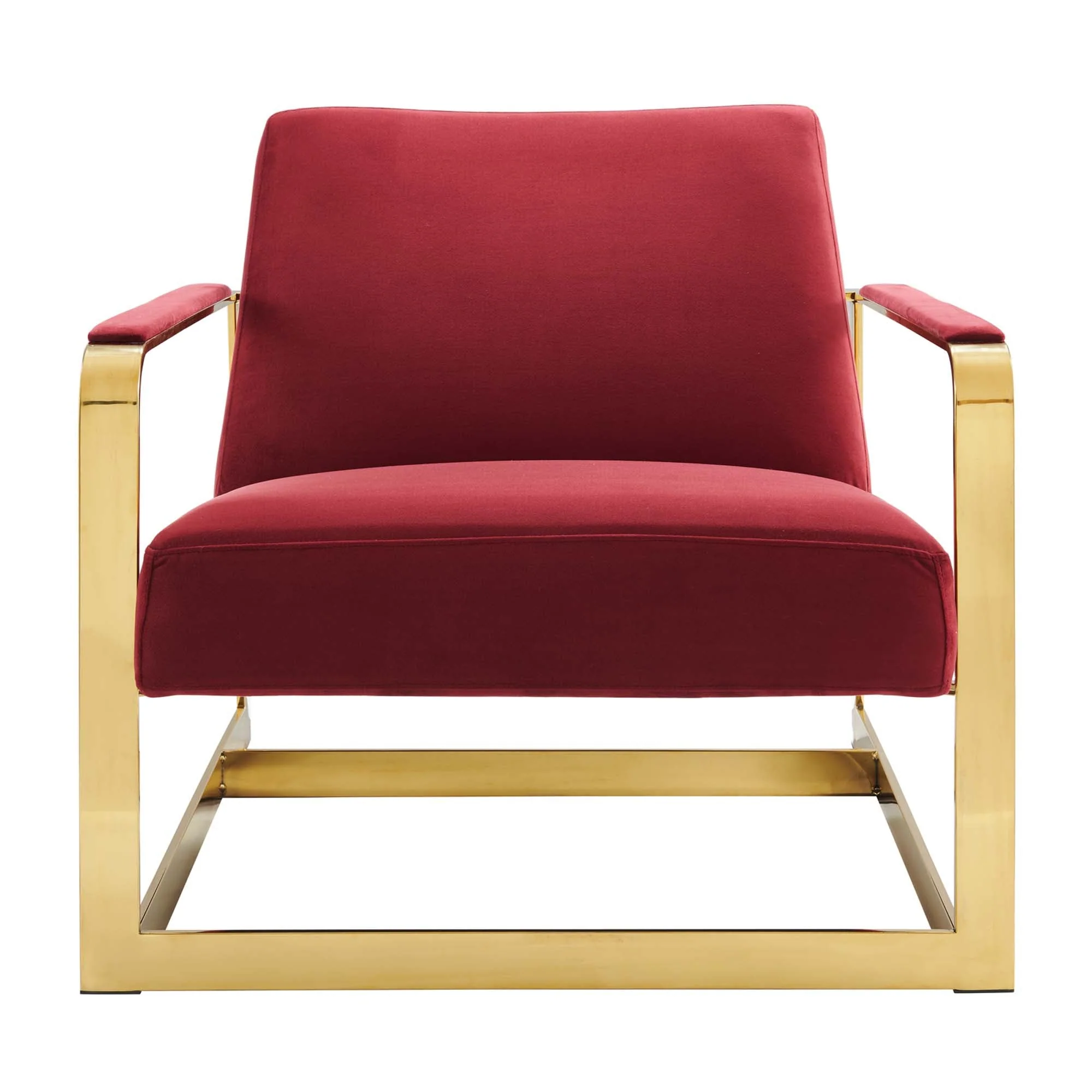 27 Inch Performance Velvet Accent Chair with Coated Steel Frame - Image 5