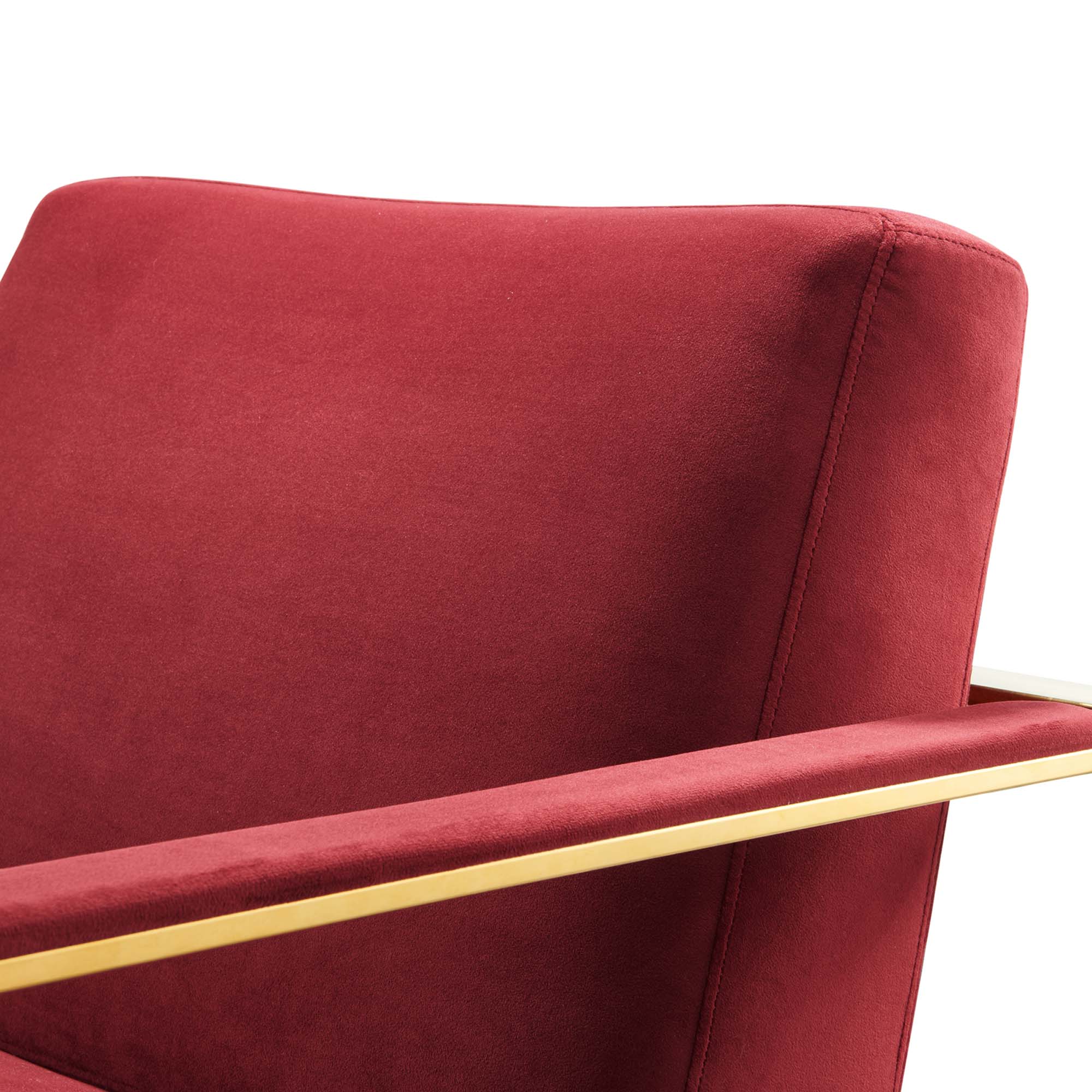 27 Inch Performance Velvet Accent Chair with Coated Steel Frame - Image 6