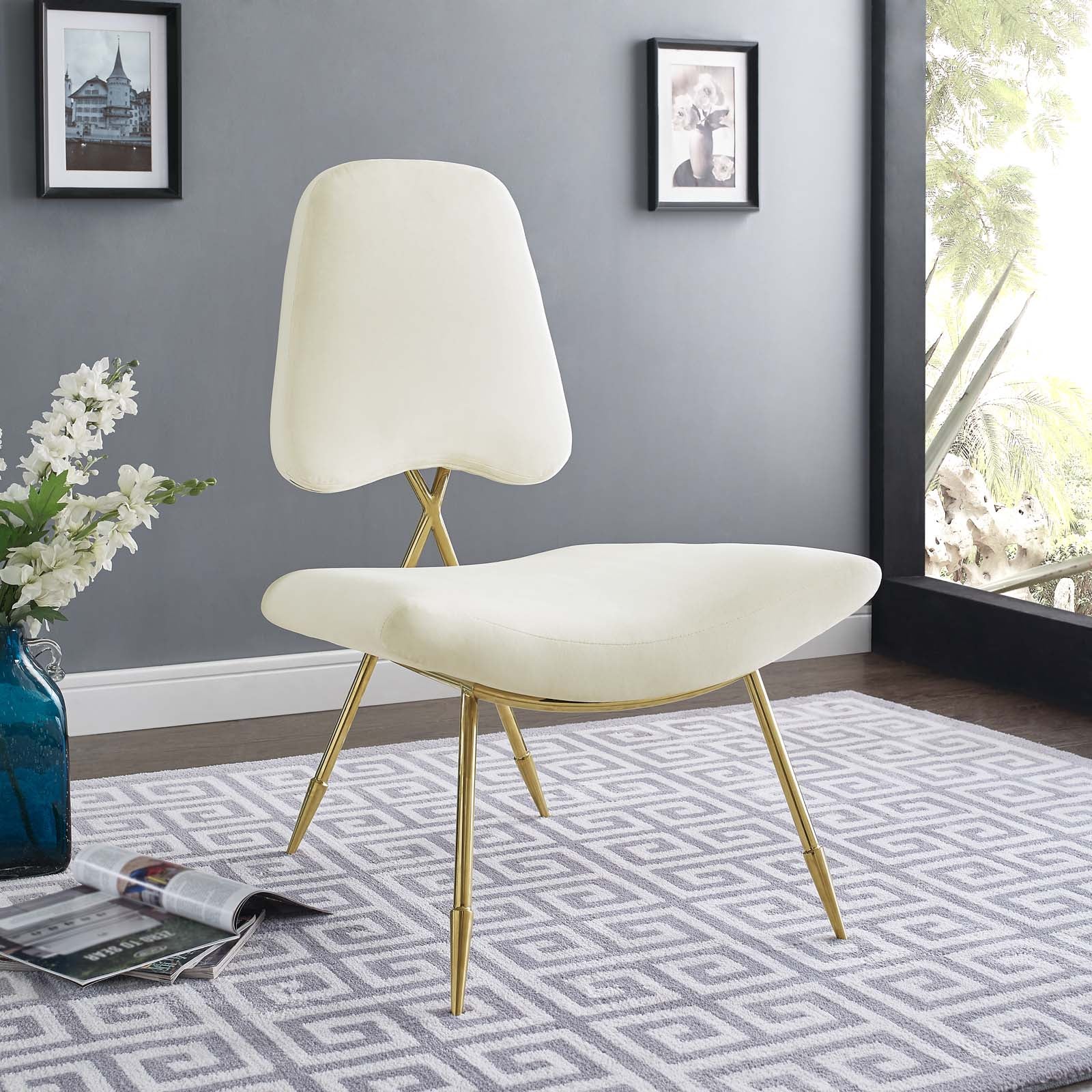 27 Inch Performance Velvet Lounge Chair - Image 15