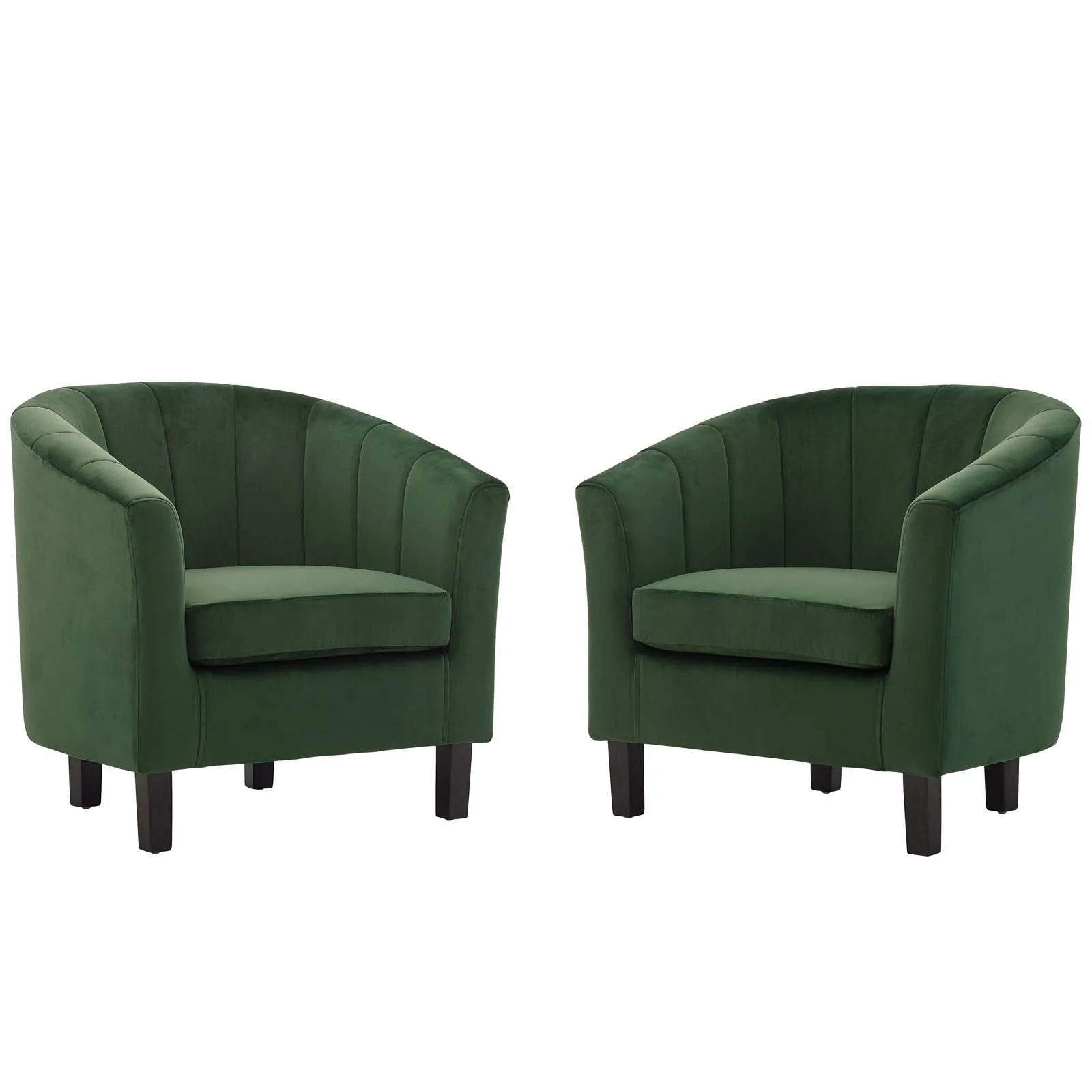 28 Inch Channel Tufted Performance Velvet Barrel Back Armchair Set of 2 - Image 5