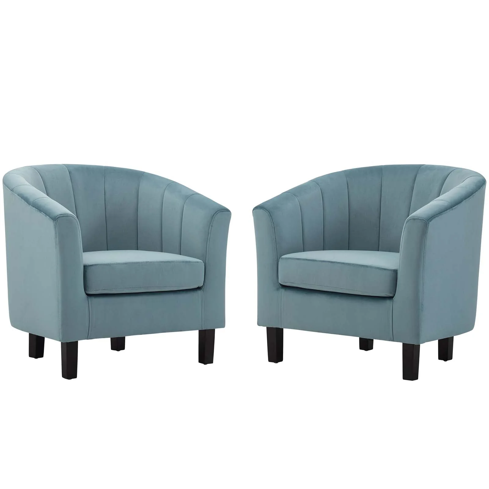 28 Inch Channel Tufted Performance Velvet Barrel Back Armchair Set of 2 - Image 9