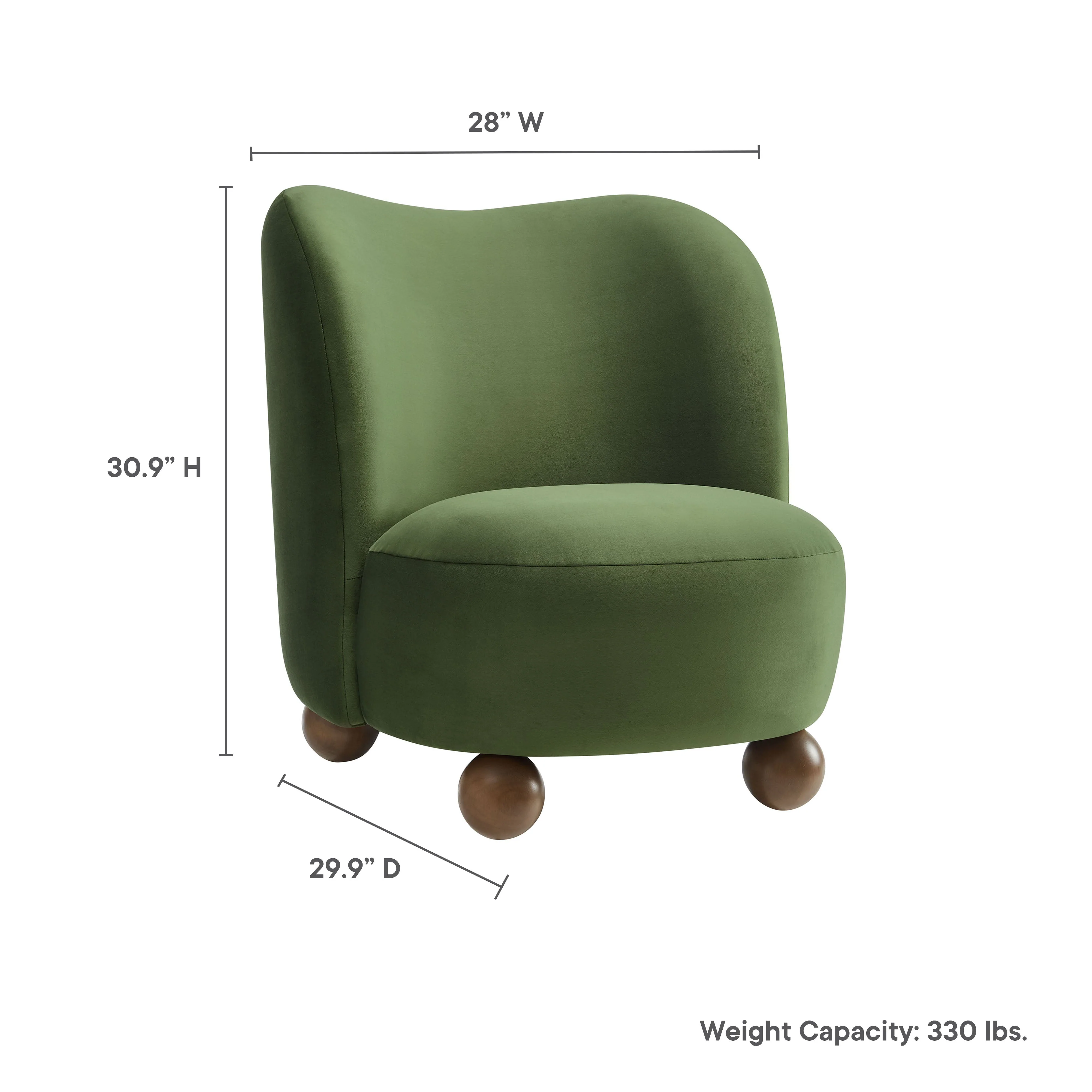 28 Inch Performance Velvet Curved Barrel Accent Chair - Image 17