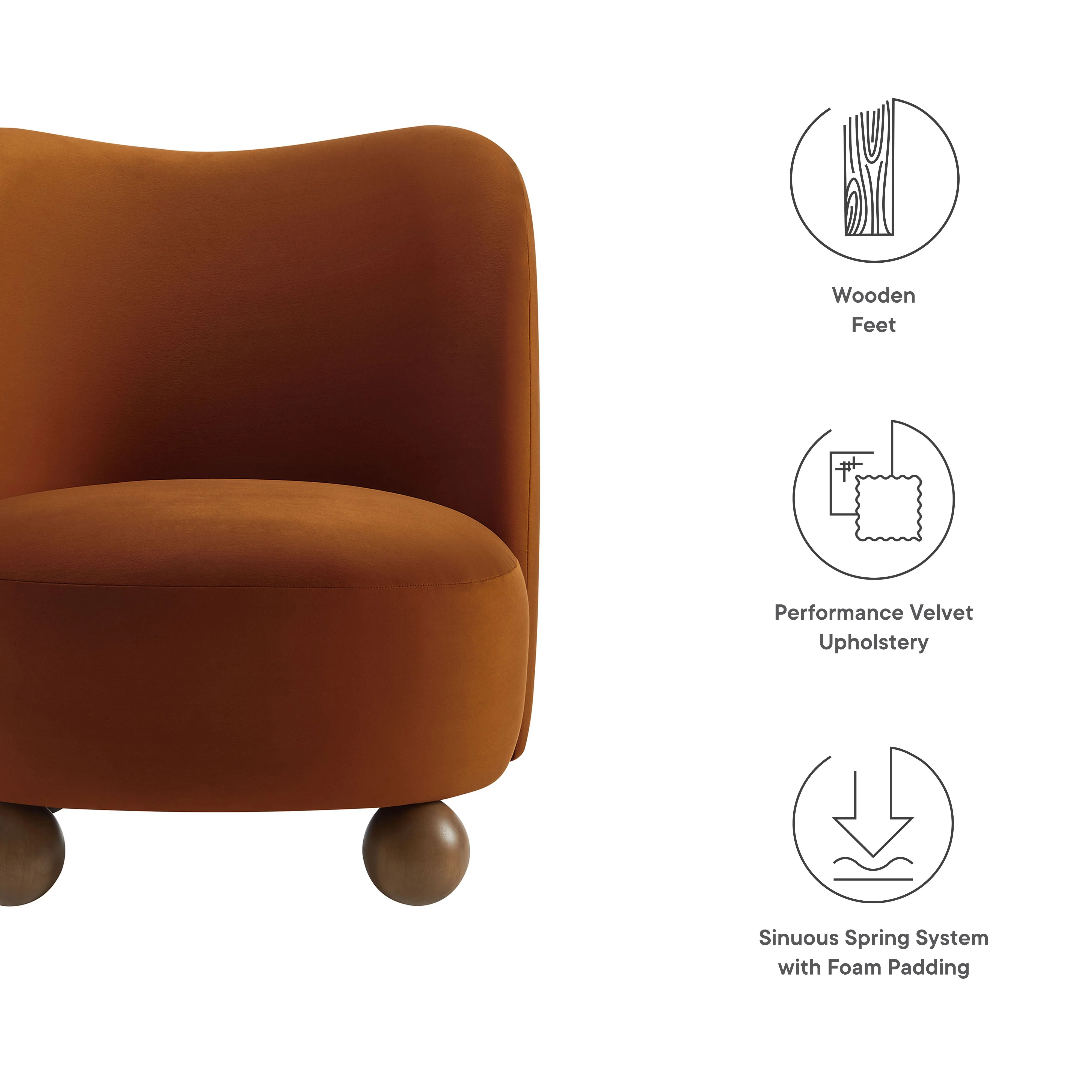 28 Inch Performance Velvet Curved Barrel Accent Chair - Image 24