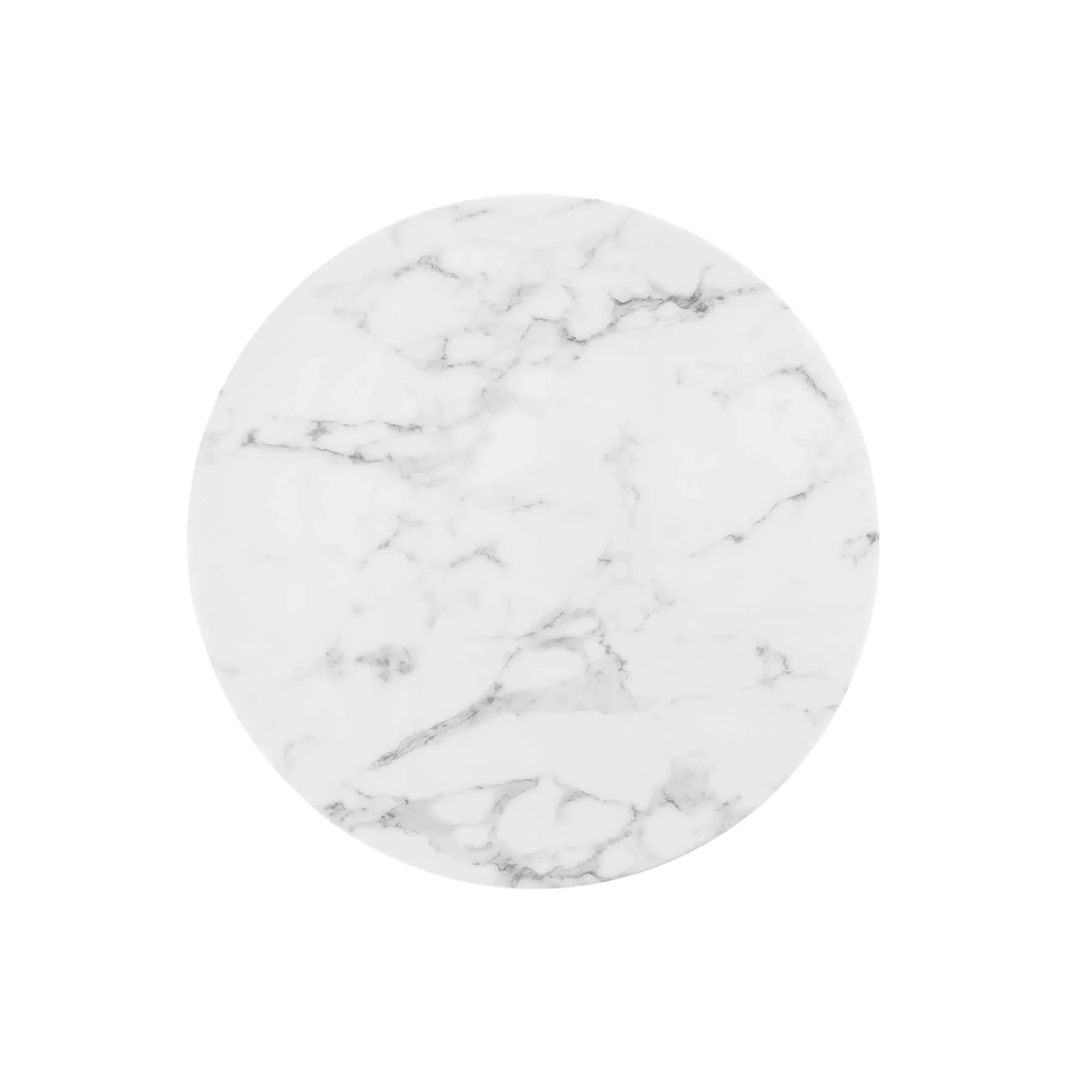 28 Inch Round Faux Marble Pedestal Bar Table – White and Gold - Image 22