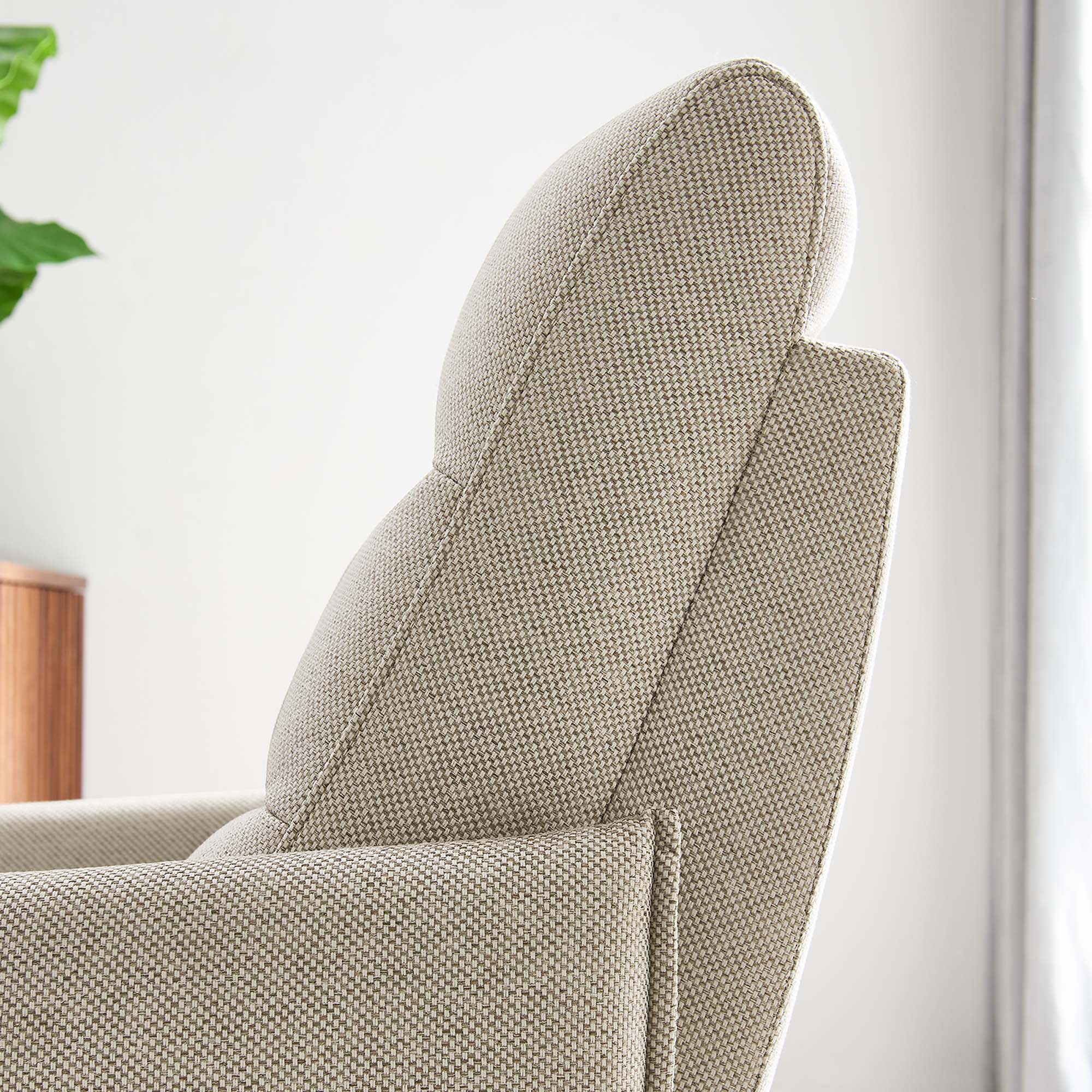 28 Inch Upholstered Fabric Swivel Glider Lounge Chair - Image 4