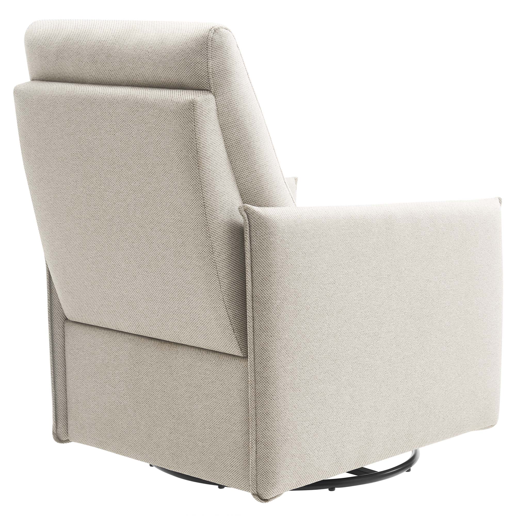 28 Inch Upholstered Fabric Swivel Glider Lounge Chair - Image 5