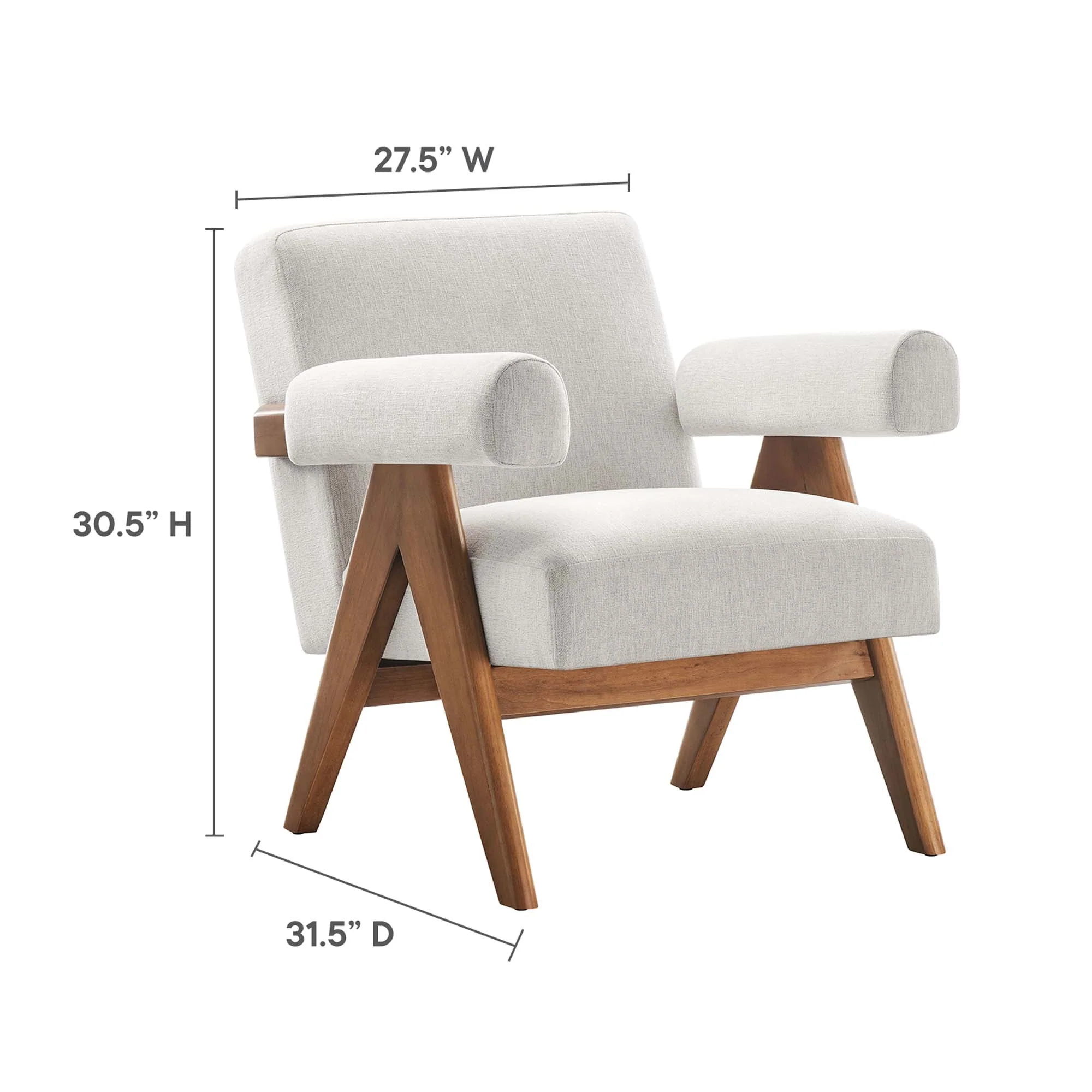 28 Inch Woven Heathered Fabric Armchair Set of 2 - Image 3