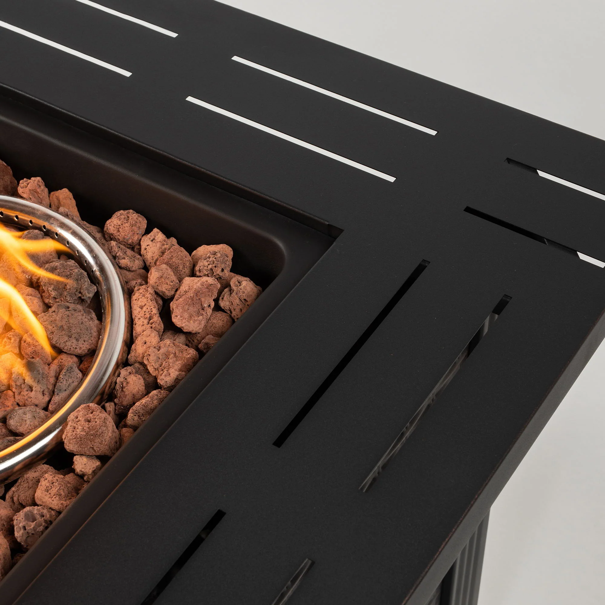 Square Fire Pit Table - Brown - Image 3