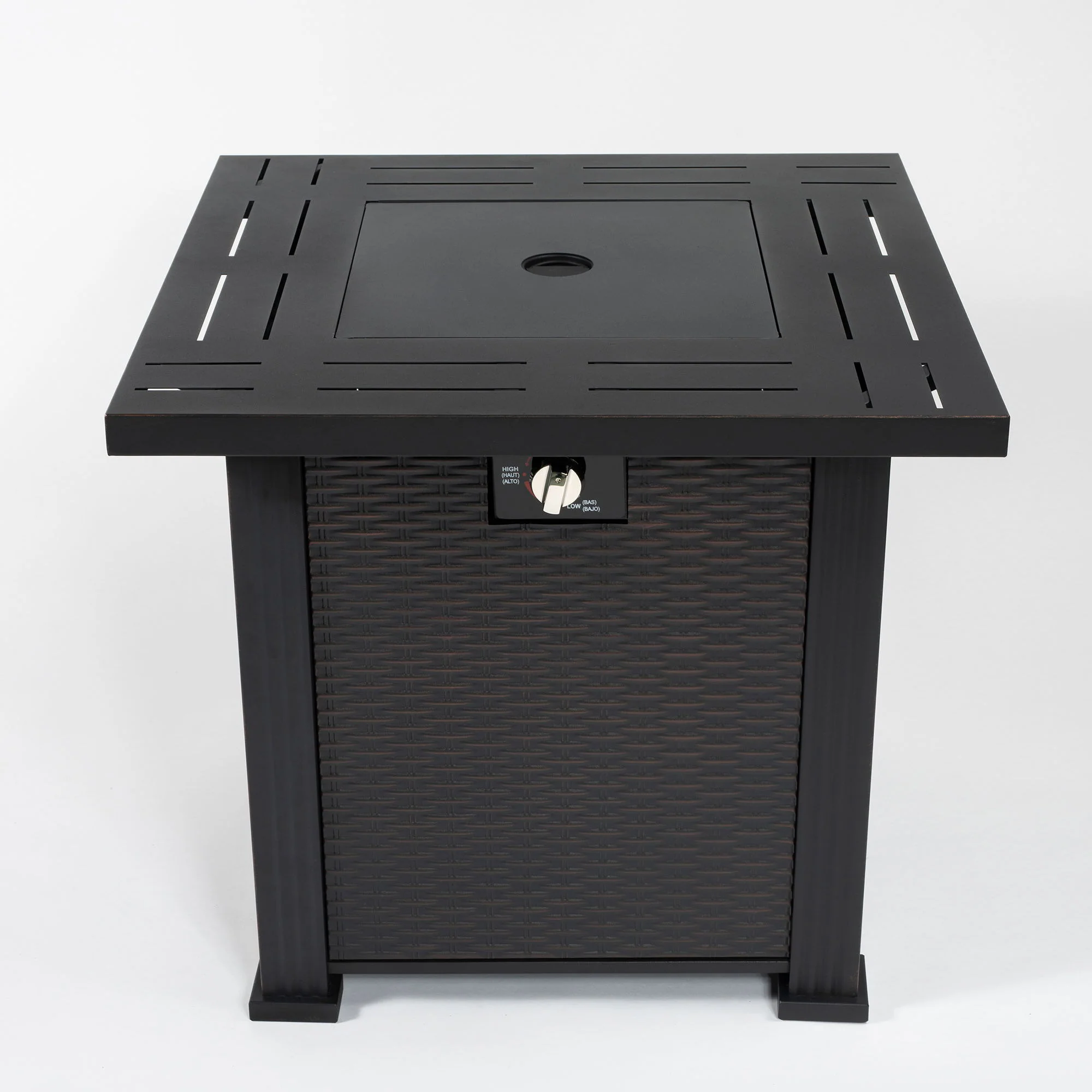 Square Fire Pit Table - Brown - Image 4